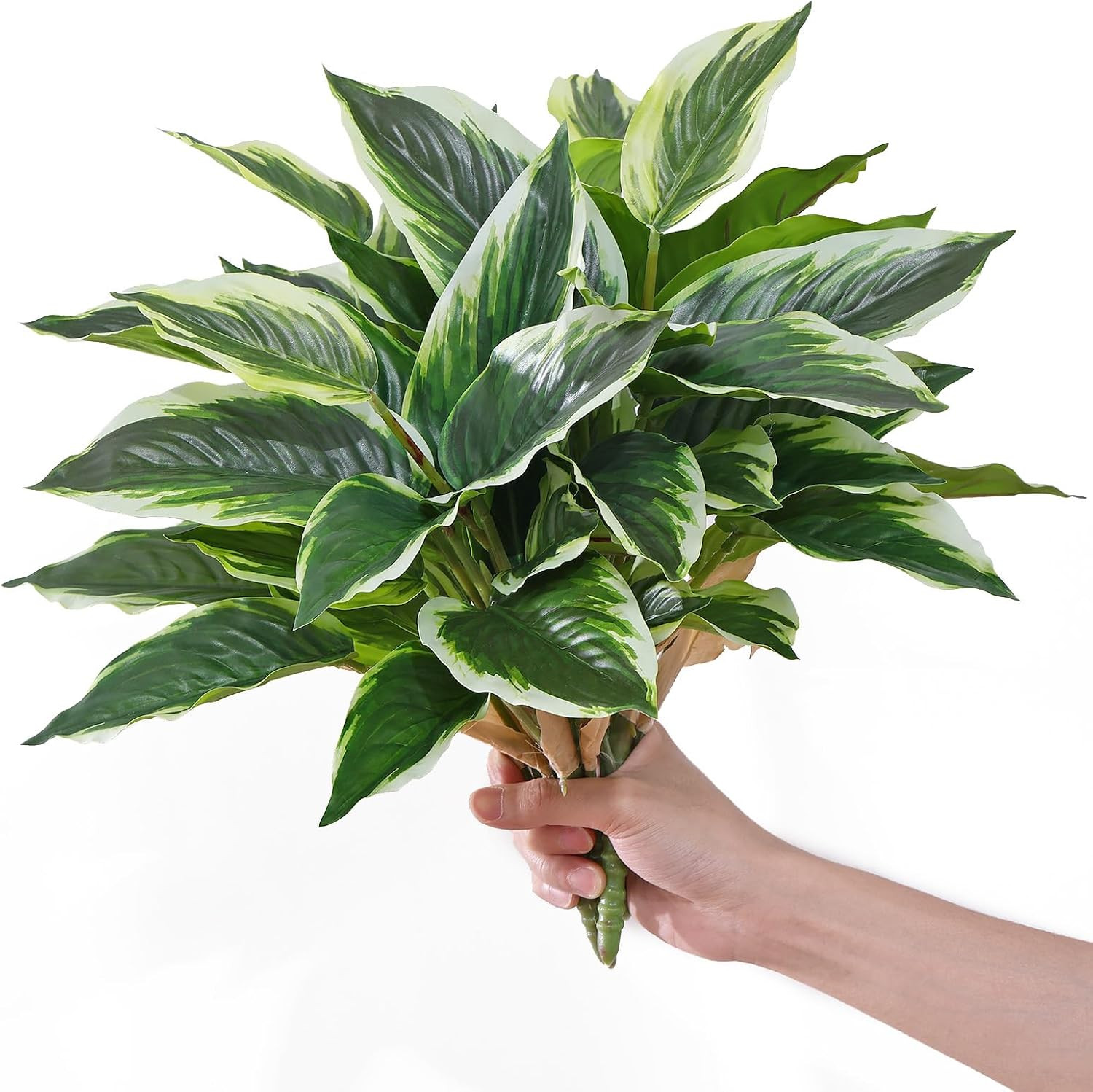 UV Resistant Faux Hostas – 4PCS Outdoor Artificial Plants for Home & Office