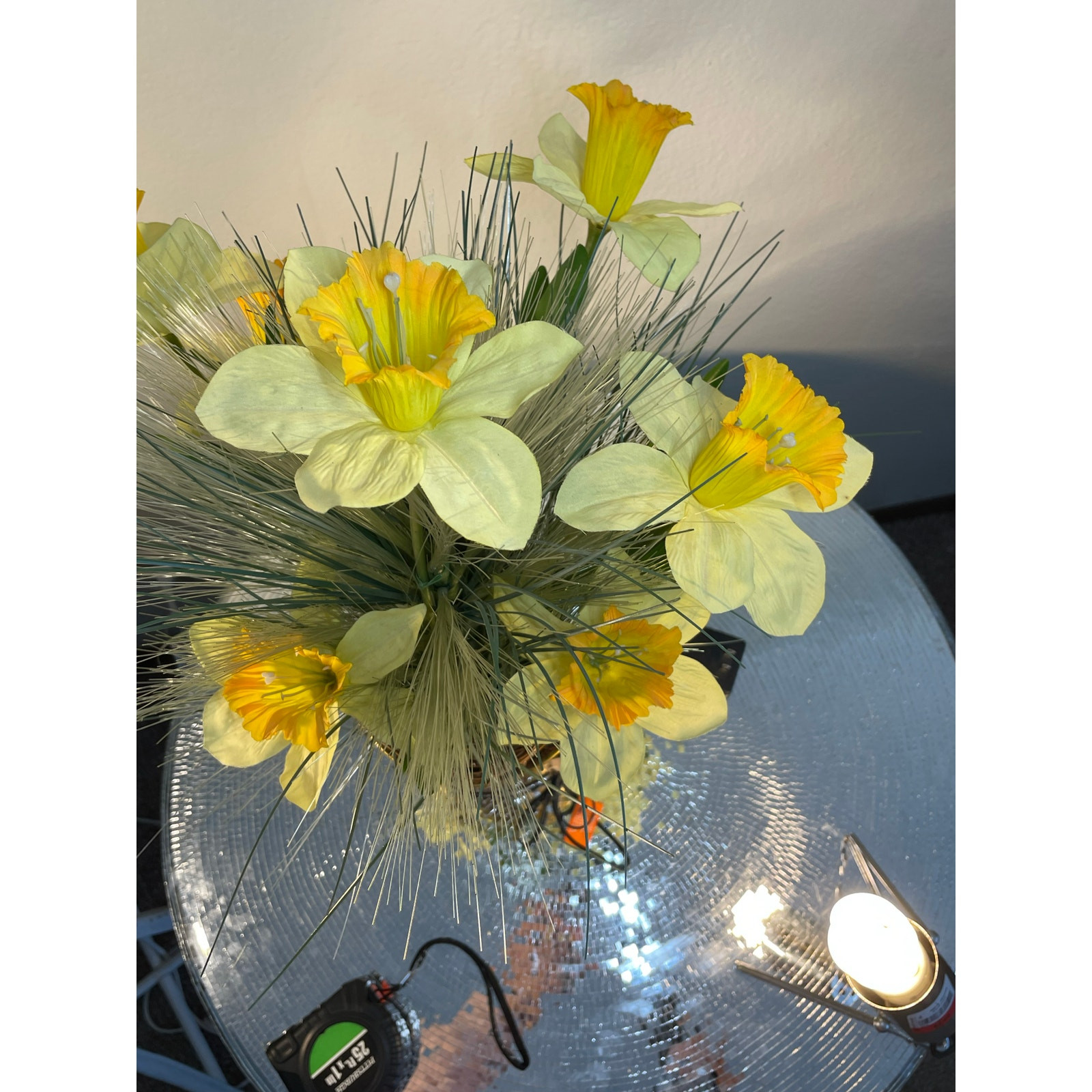 vintage optical fiber floral bouquet Yellow Daffodils