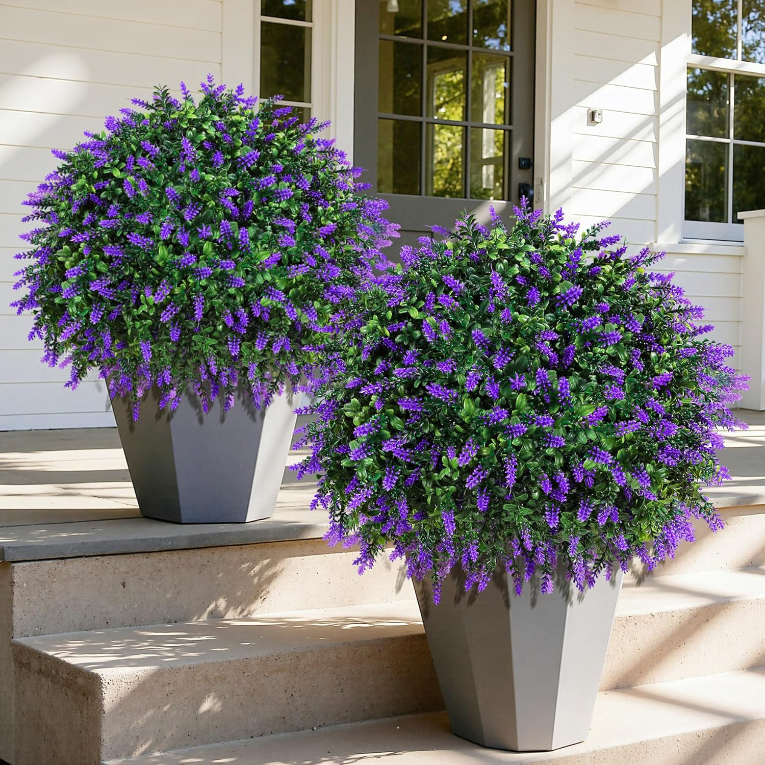 2 Pack UV Resistant Boxwood Ball Trees with Lavender for Home & Garden