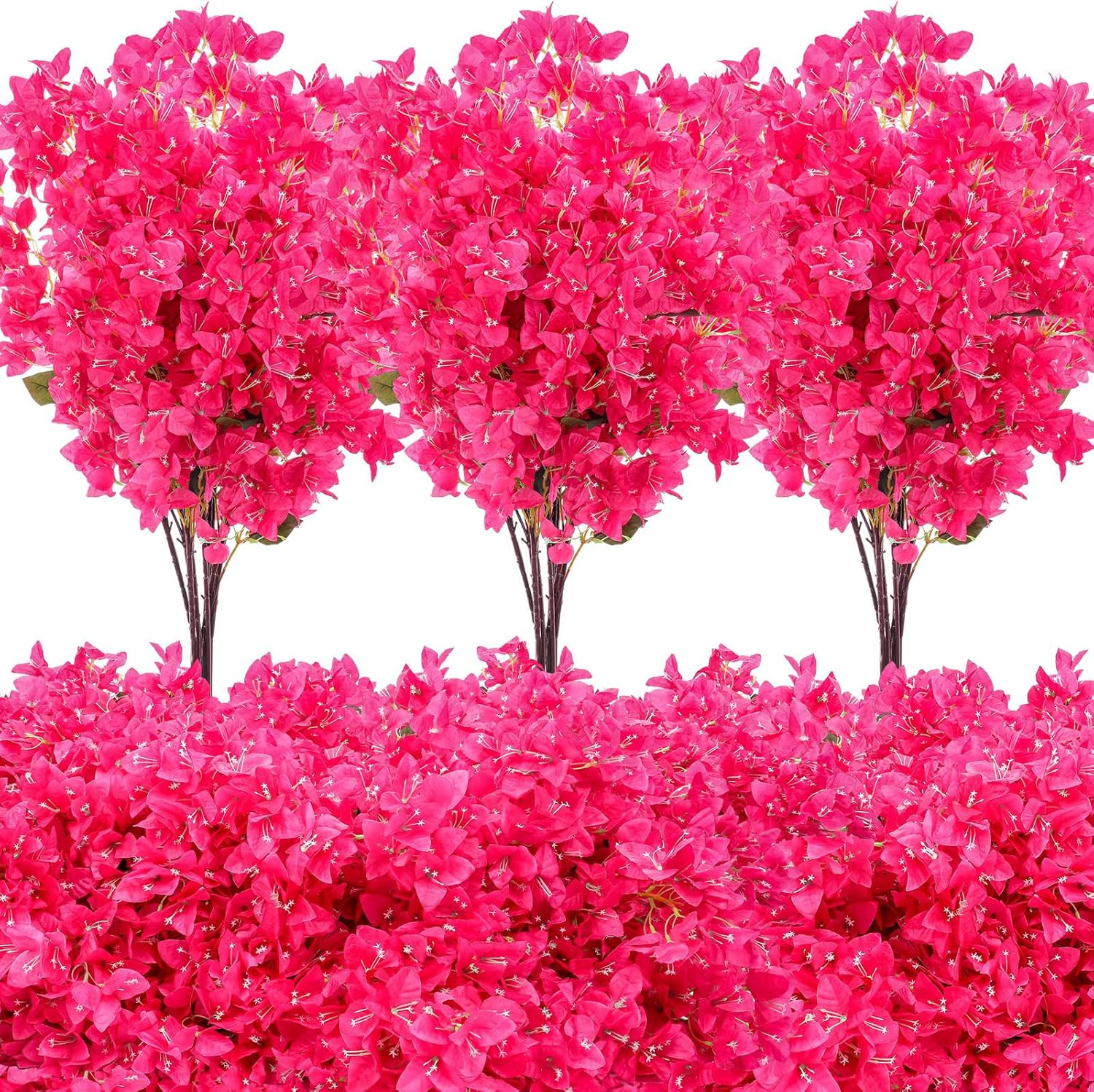 30 Pack Silk Bougainvillea Long Stem Plants for Home Wedding Decor – Rose Red