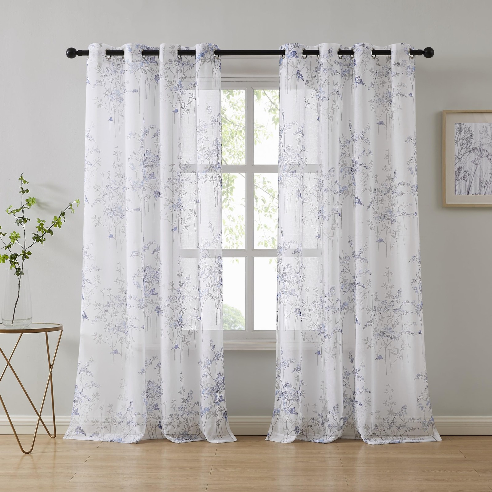 Warm Home Designs Printed Boho Curtains for 54″W x 96″L (Pack of 2), Blue
