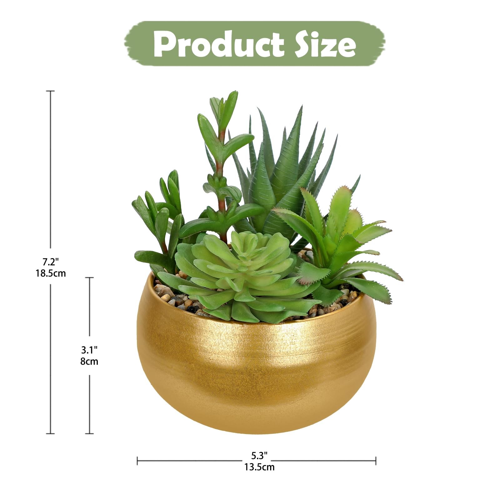 Fake Plants Artificial Succulents in Pots Faux Succulent Arrangement Potted P…