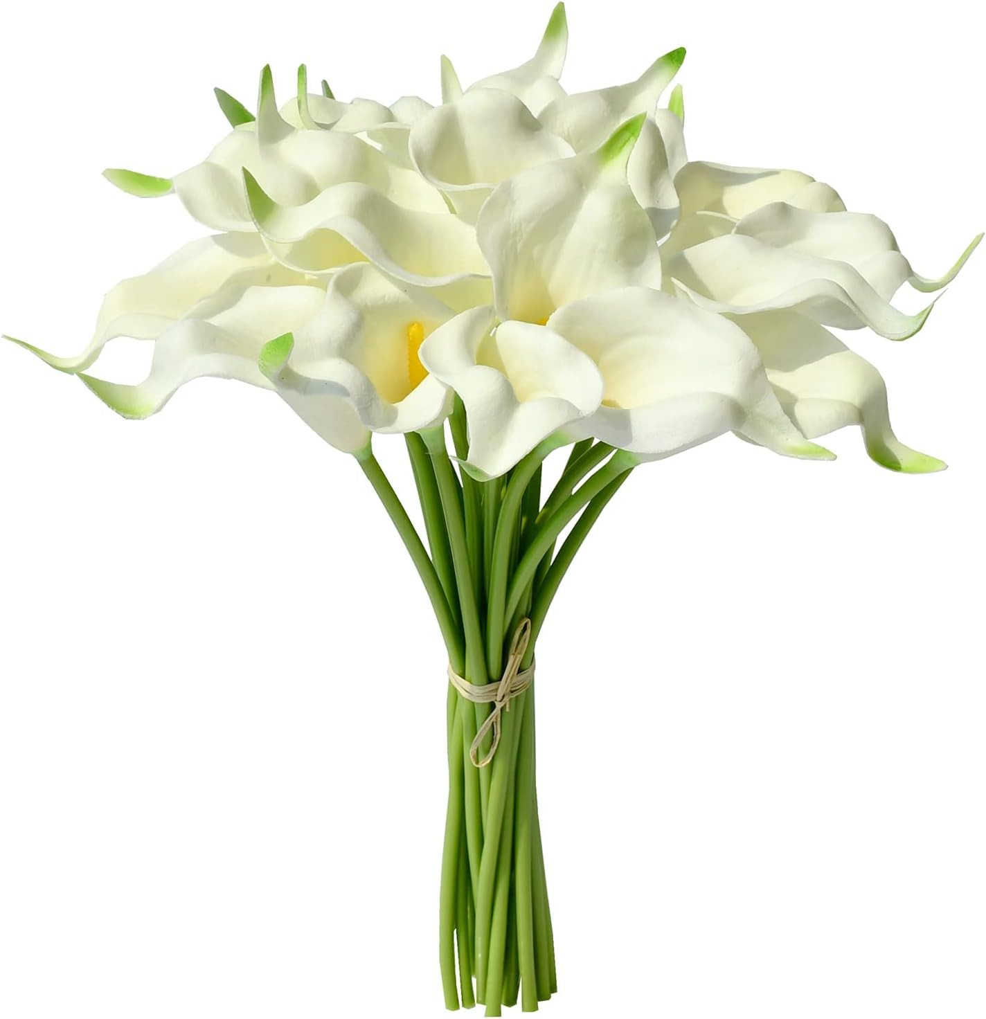 Mandy’S PU White Calla Lily Artificial Flowers 20 Stems 13.5In Faux Realistic Ce