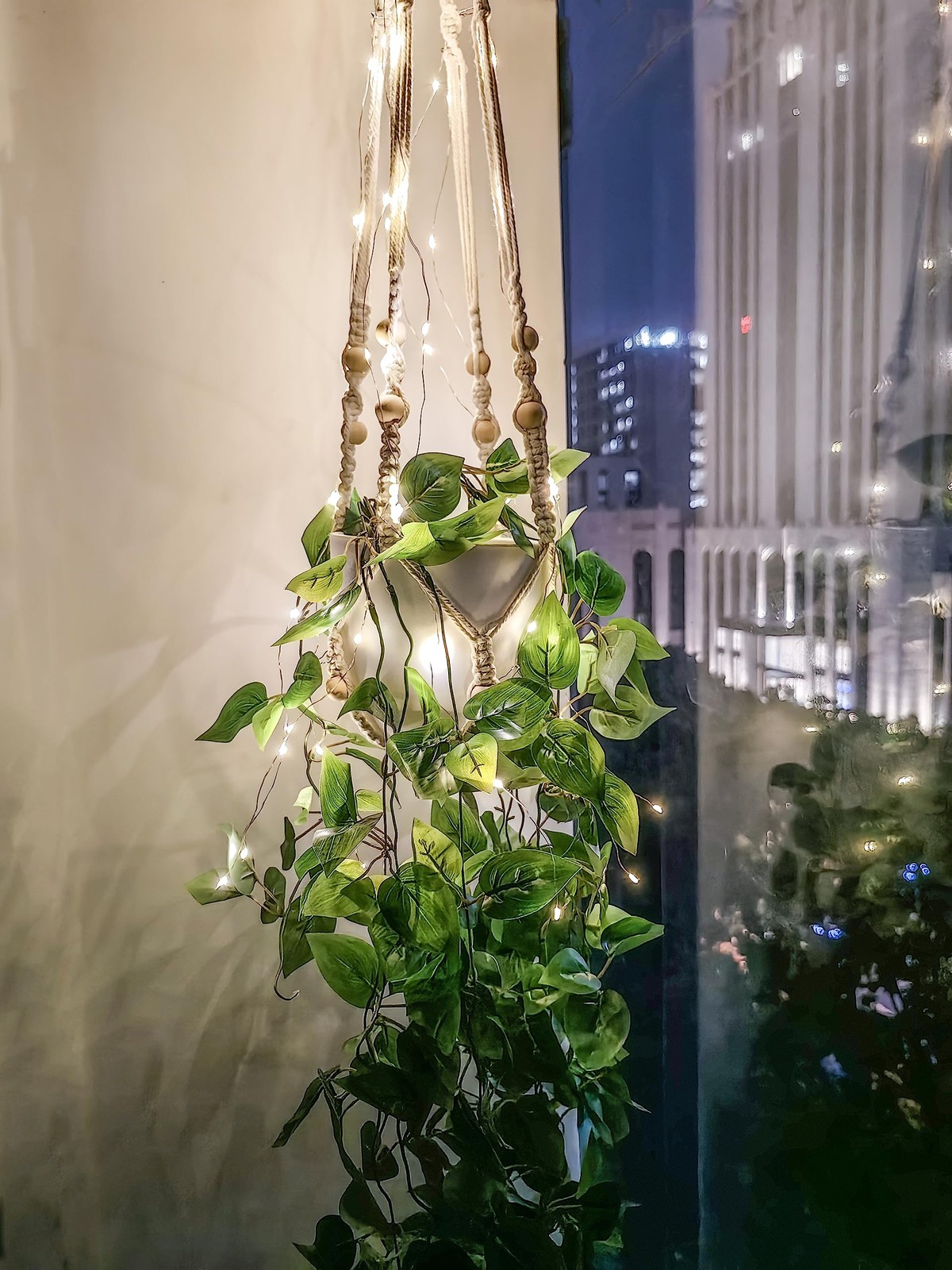 Fake Hanging Plants with Lights Artificial Plants for Home Decor Macrame Plan…
