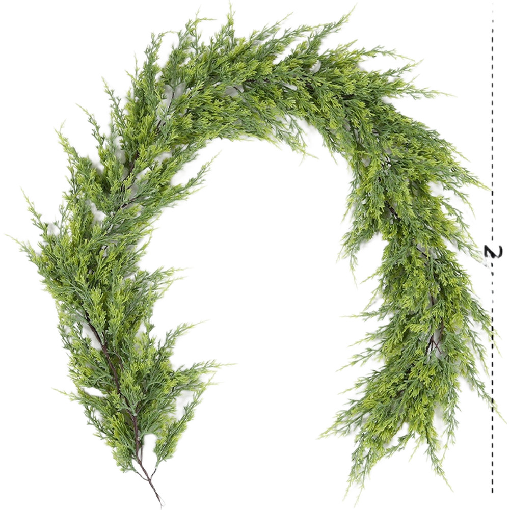 Soft PVC Faux Pine Vine Garland for Home Window Door Holiday Decoration