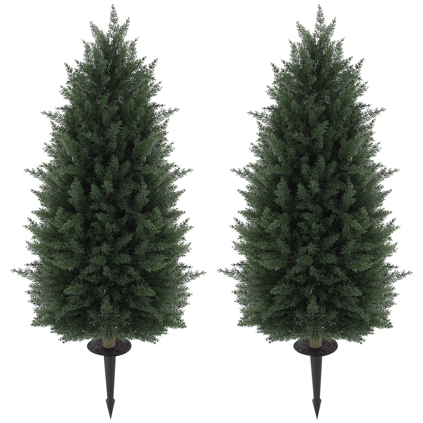 HOMCOM Artificial Cedar Trees Set of 2, 43.3″, Used