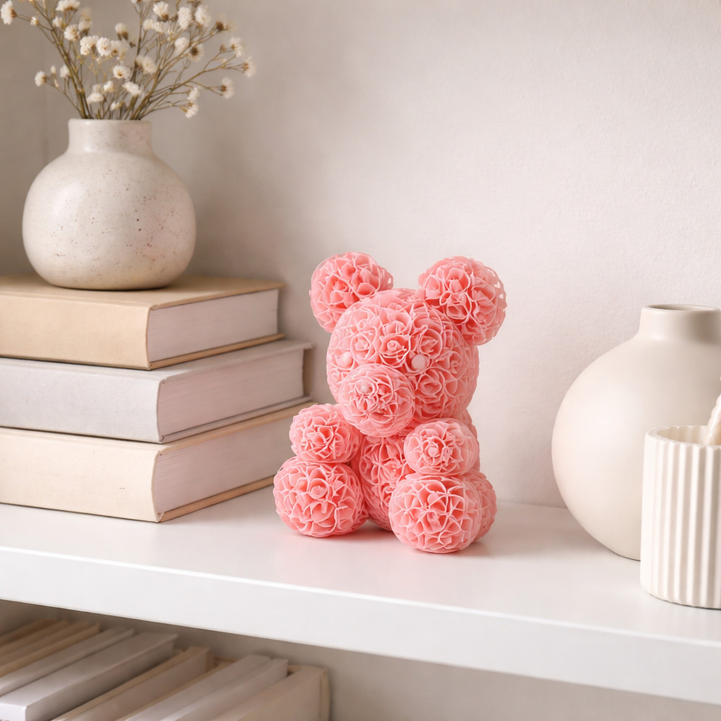 Rose Bear Decorative Figurine – Valentine’s Day Gift, Home Decor Sculpture