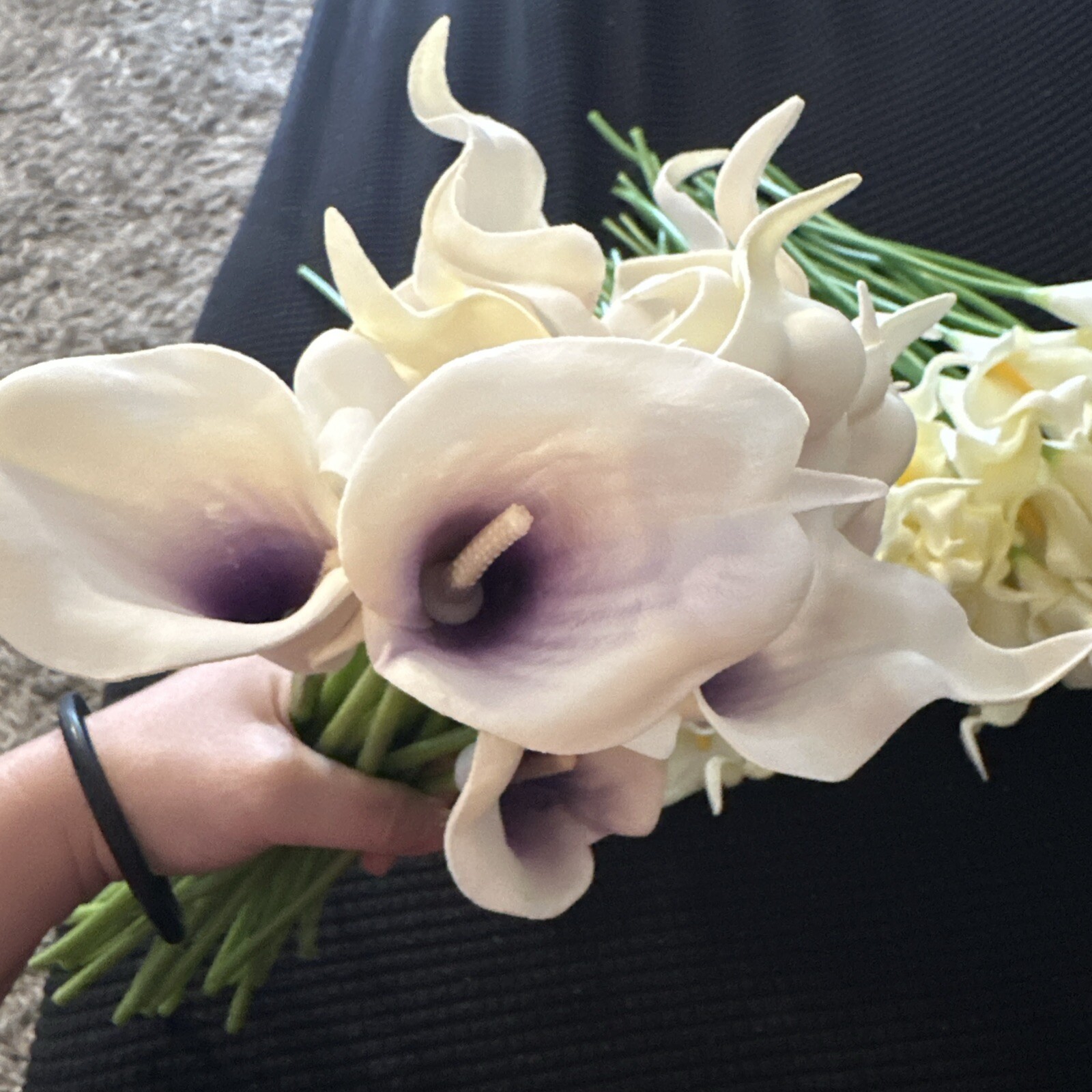 Lilly Stems Bundle Home Decor Prop DIY White And Purple Lot Of 70 13inch Long