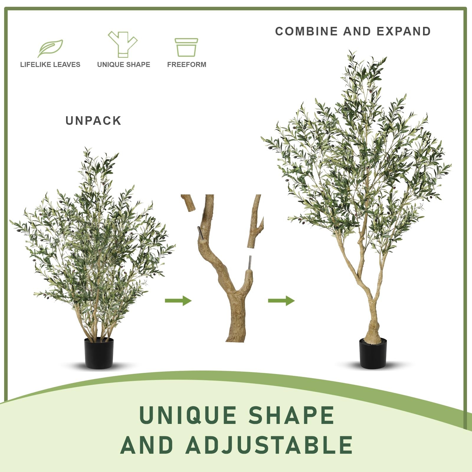 7ft Artificial Olive Tree Faux Large Plant Living Room Office Home Decor Fake