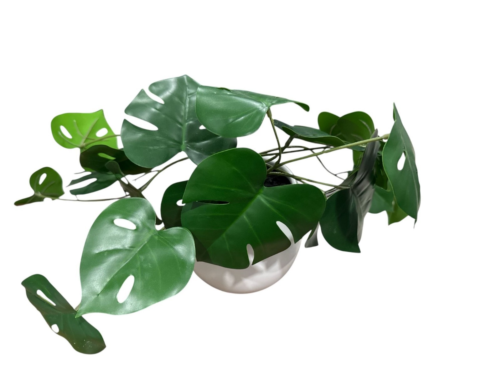 Artificial Monstera Leaf Plant In White Ceramic Pot By Threshold