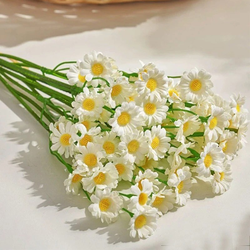 10PCS Artificial White Daisy Flowers Silk Bouquet Wedding Party Home Table Decor