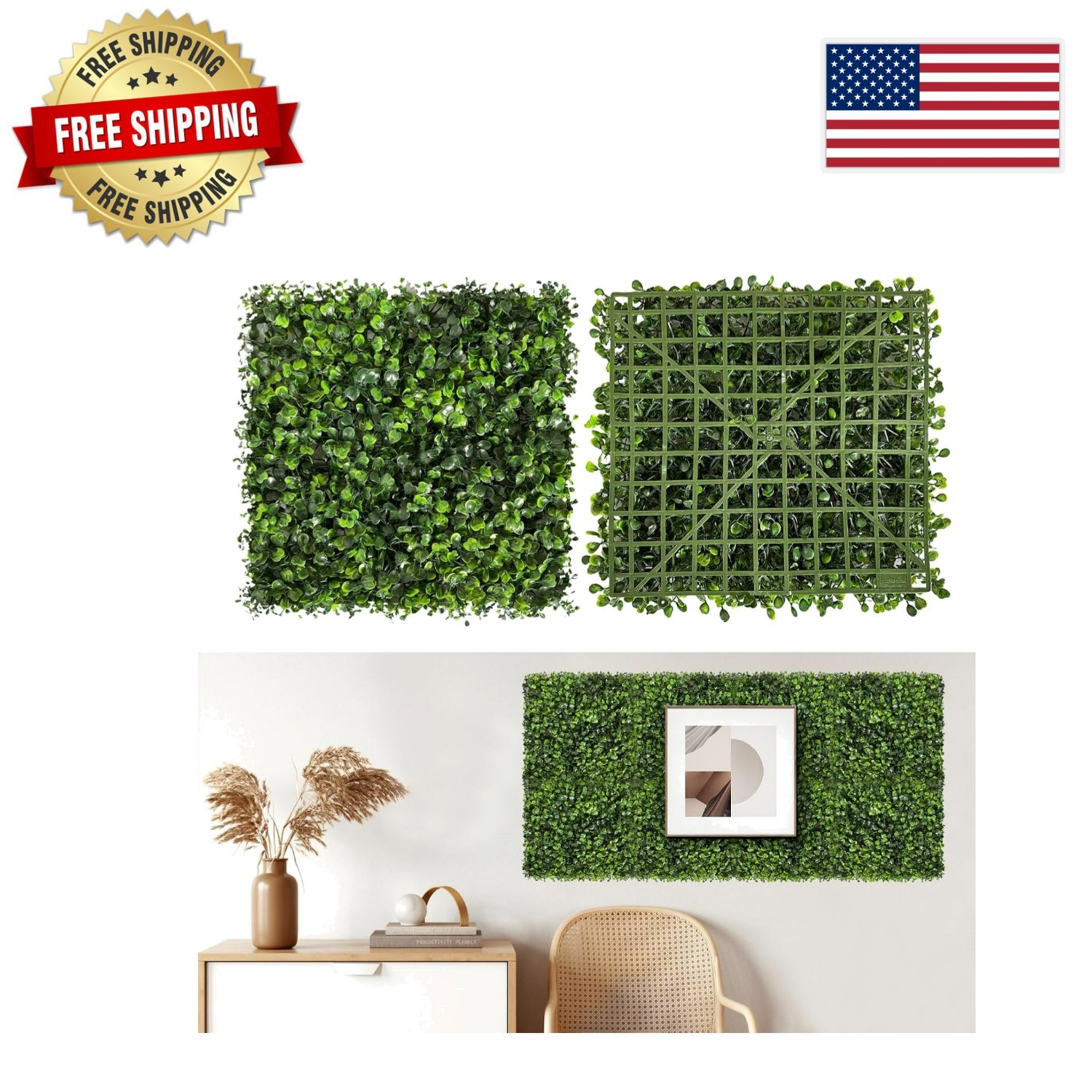 Stylish 10″x10″ Boxwood Hedge Wall Panels – Perfect for Indoor and Outdoor Decor