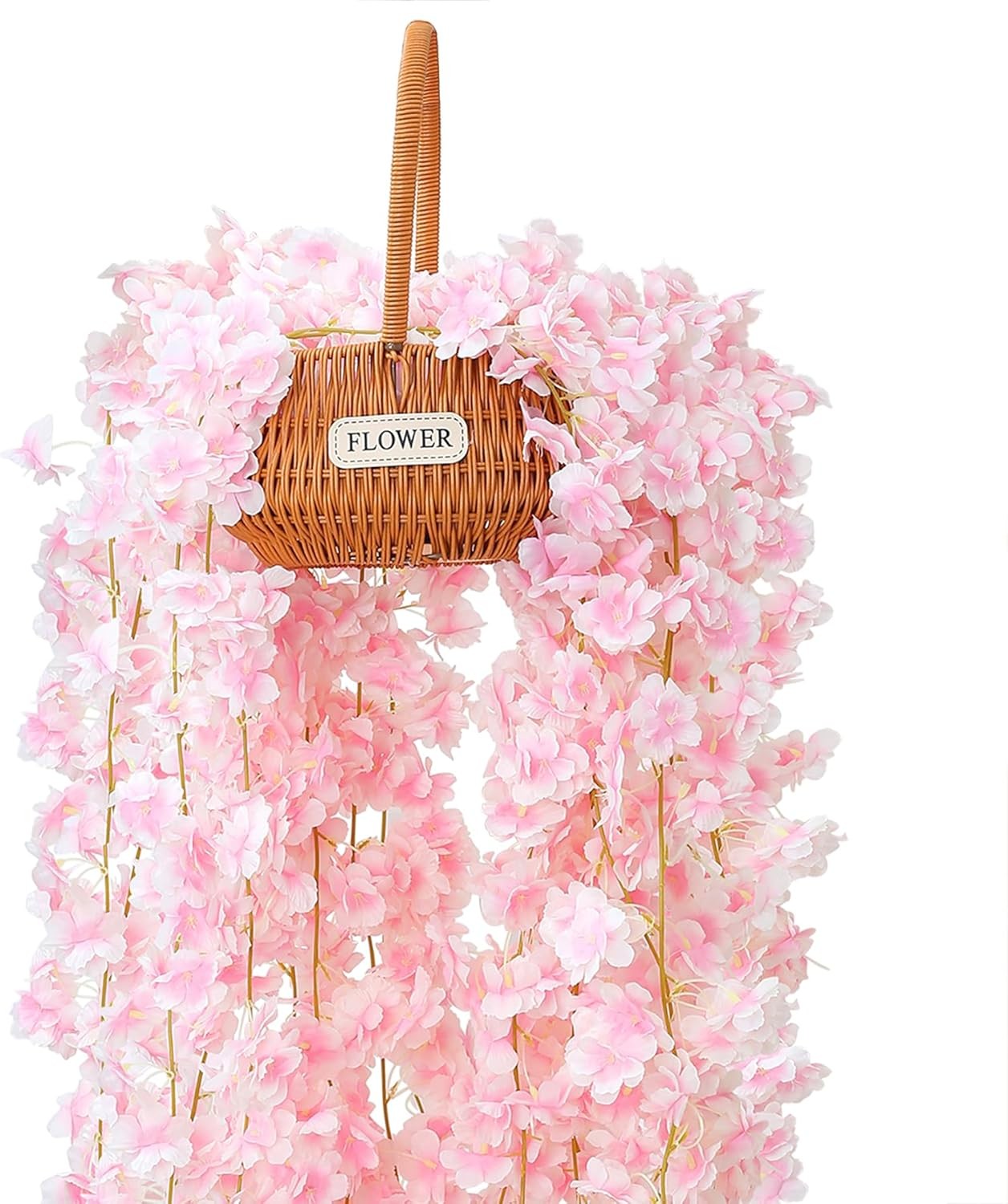 6PC 35.4FT Cherry Blossom Flowers Garland Spring Decoration Artificial Pink