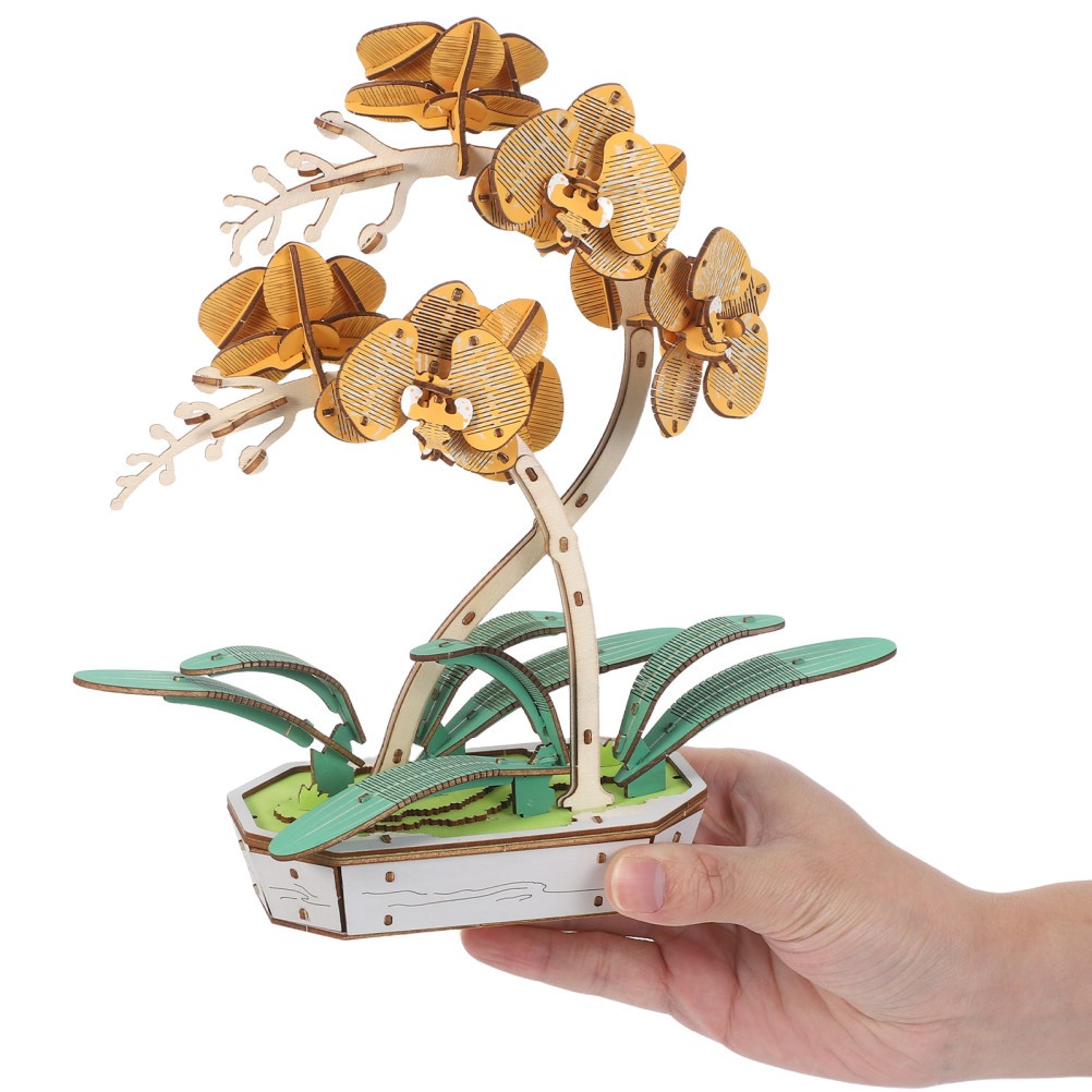 Wooden Floral Assembly Kit 3d Model Flower Artificial Phalaenopsis Bouquet