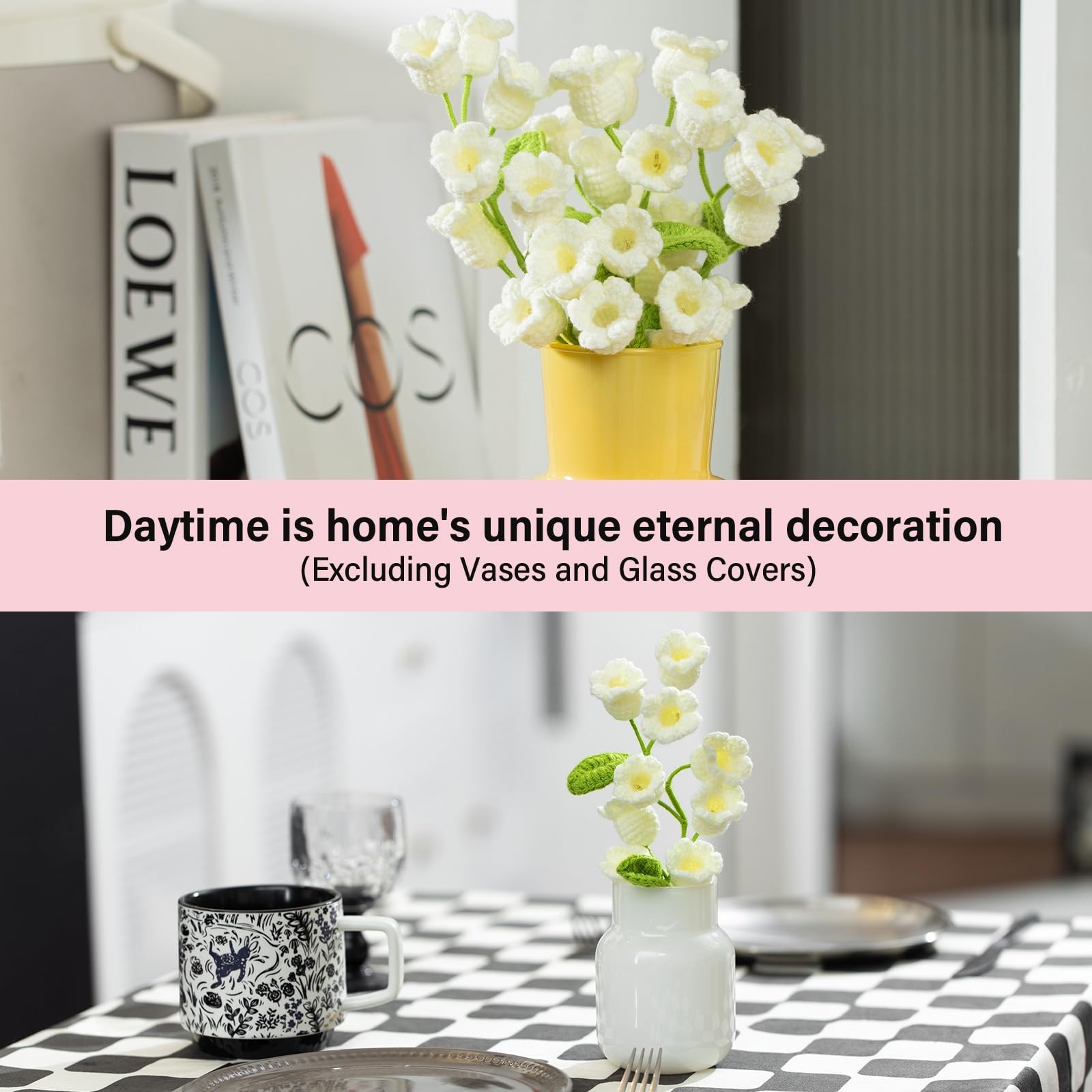 Lily of The Valley Lamp Crochet Flowers Bouquet Cute Night Light for Mother’s…