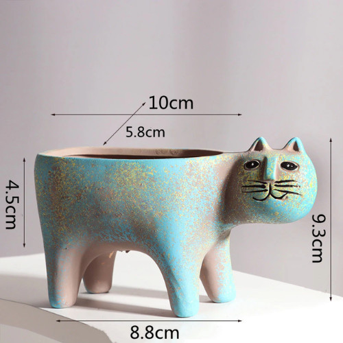 Ceramic Flower Pot Cute Sexy Cat Succulent Plant Pots Vase Simulation Animal Car