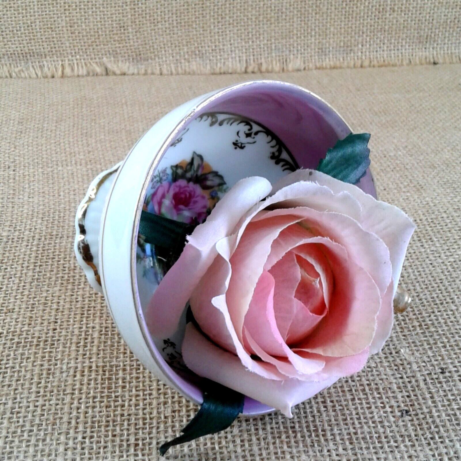 Original Floral Decor Chic Porcelain Tea Cup Rose Victorian Style Gift Love 1456