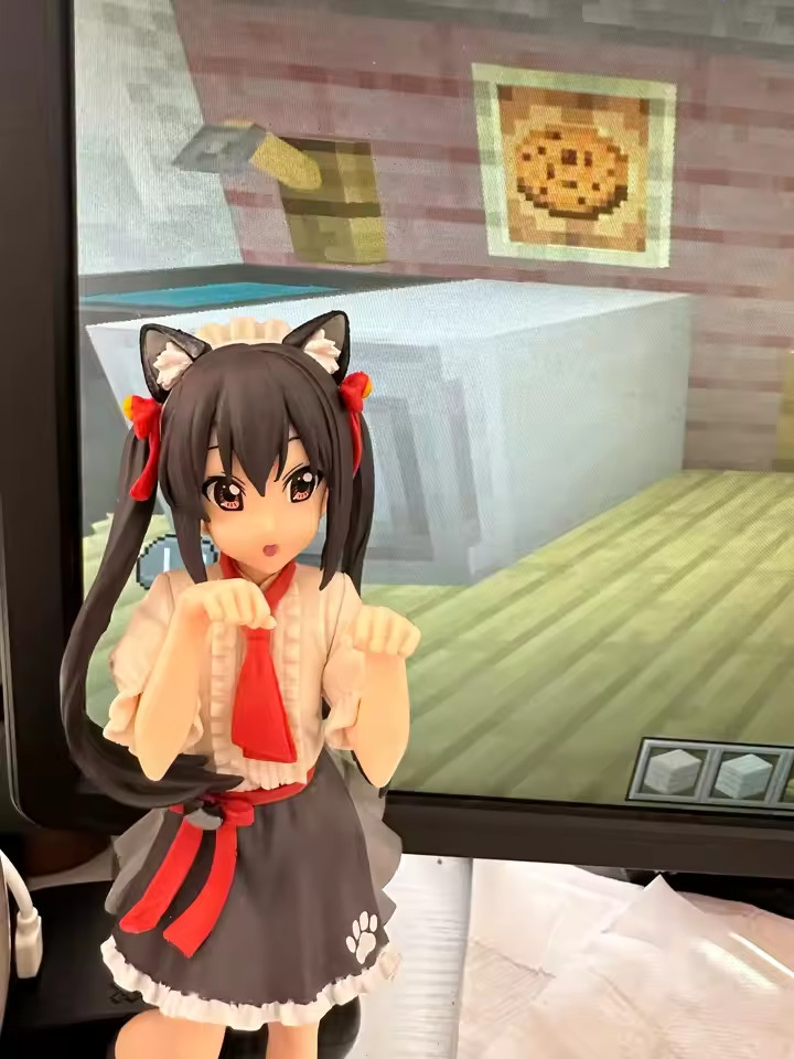 K-On Azusa Nakano Figure Cat Style Maid Costume Anime Collection PVC Model Toy