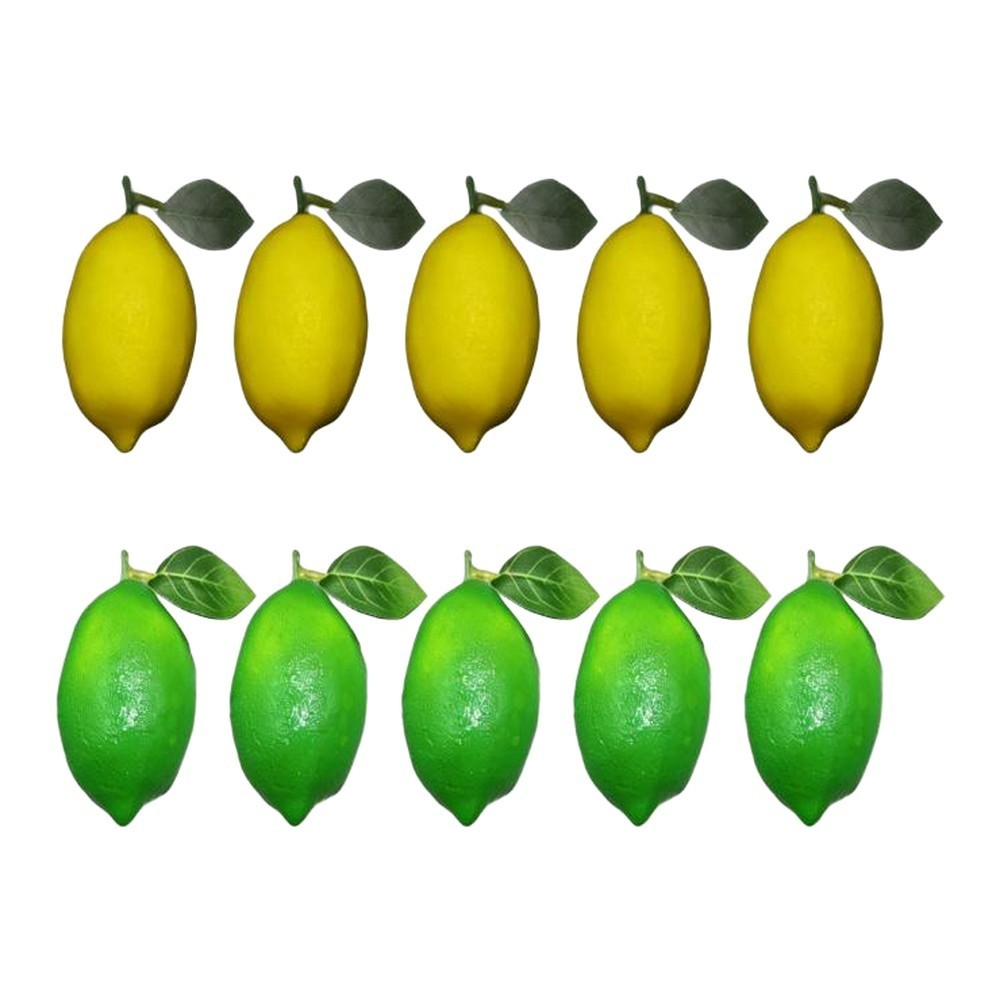 Foam Simulated Lemon Model With Leaves For Home Display And Photography