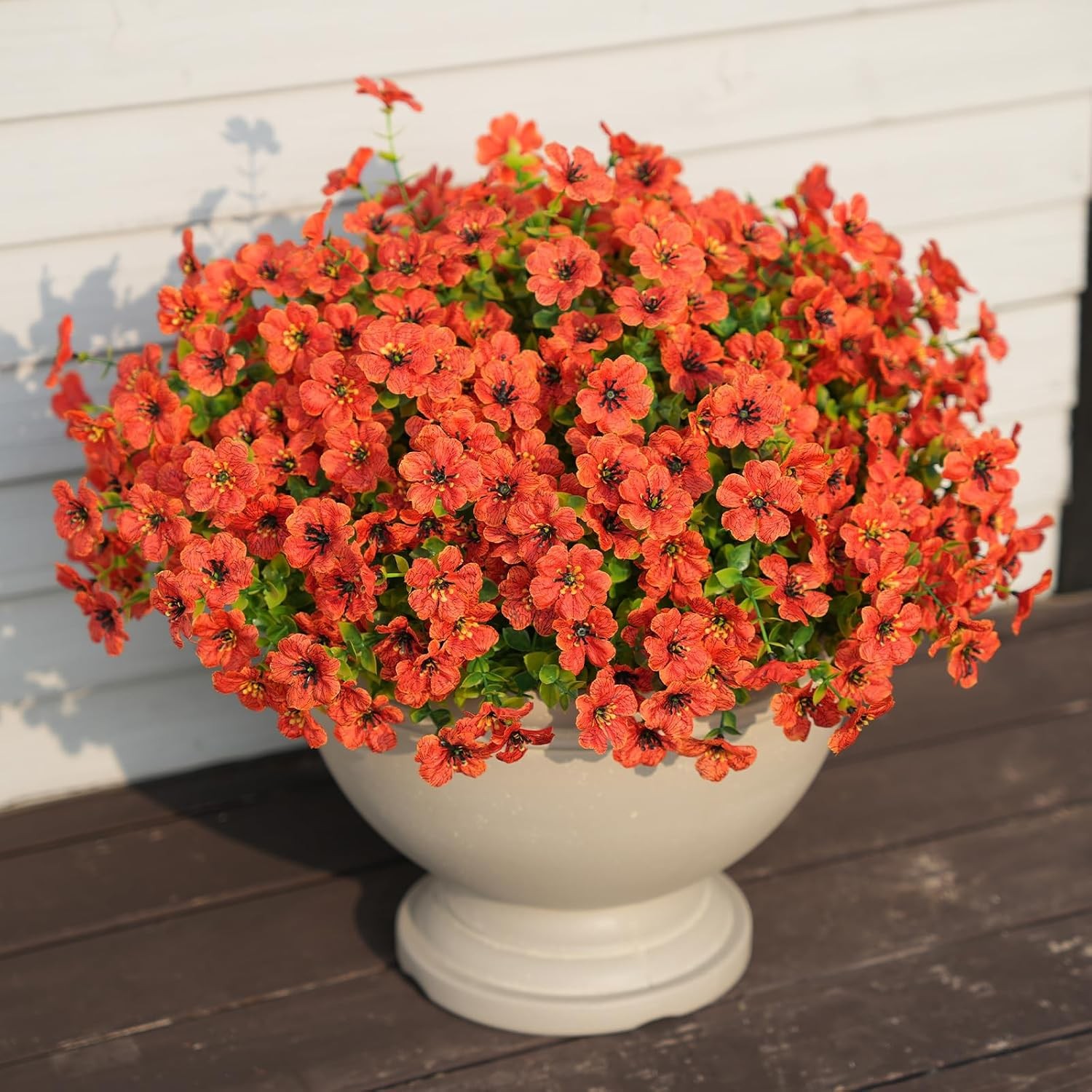 16 Bundles Artificial Flowers, Faux Daisy Eucalyptus Outdoor Patio Decor