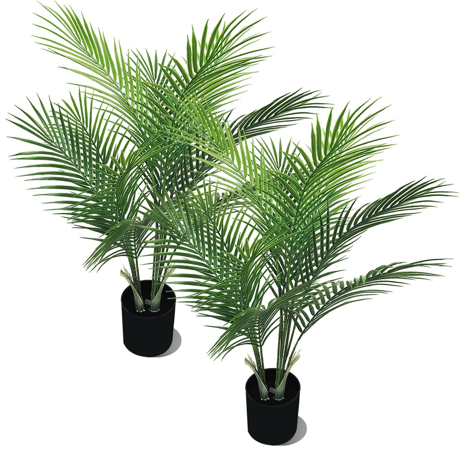80cm 2 Pcs Lifelike Artificial Areca Palm Tree Fake Green Plant for Indoor Space