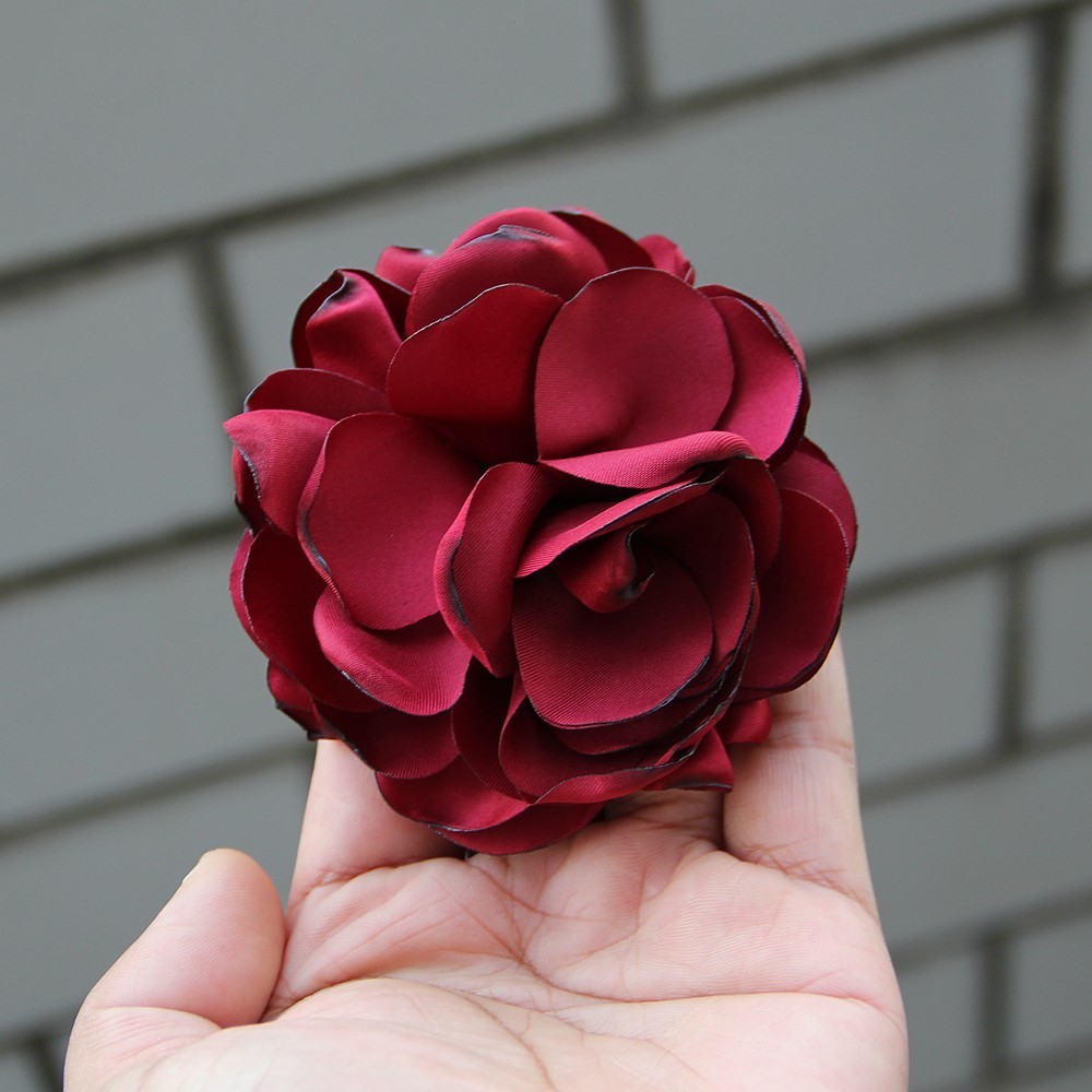 9cm French Fashion Cloth Art Flower For Women Handmade Fabric Corsage Lapel