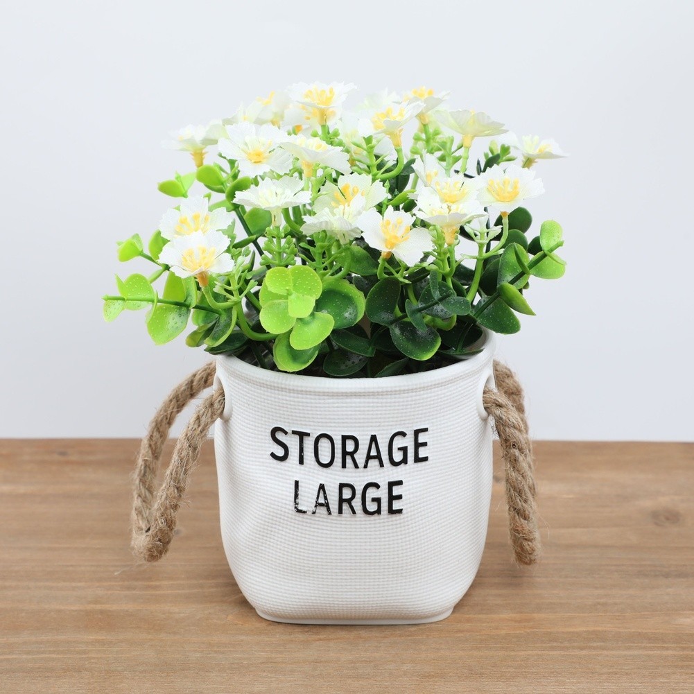 Compact Milo Orchid Artificial Silk Flower Potted Plant for Home and Office Use