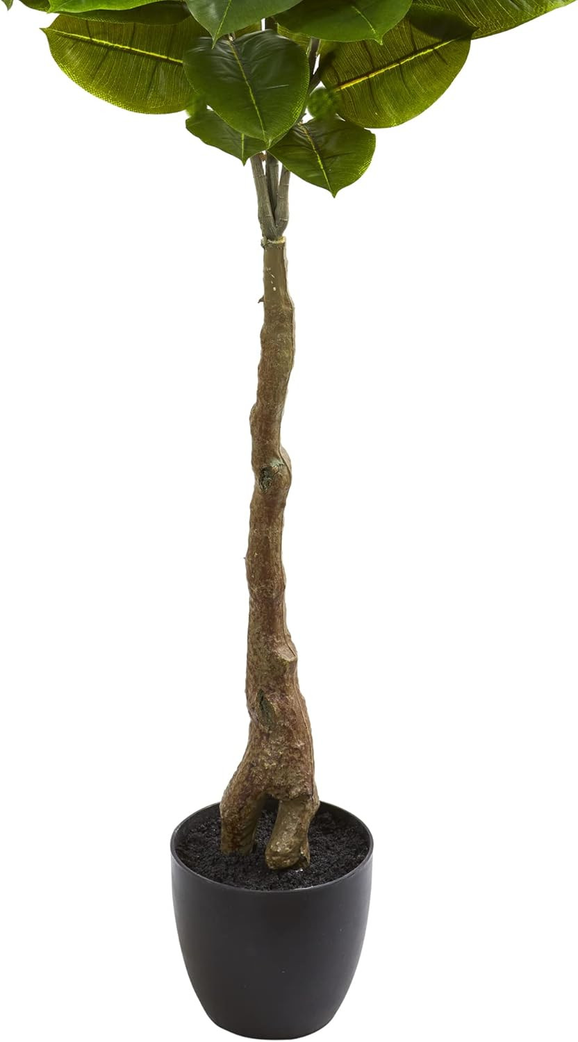 Lifelike 65″ Rubber Leaf Artificial Tree – Real Touch Indoor Decor
