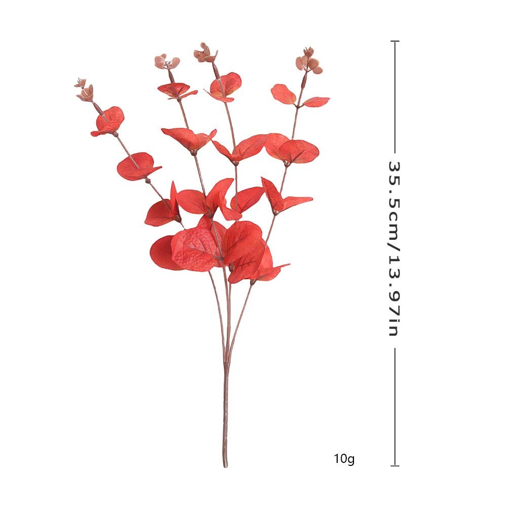 Weatherproof Sturdy 3Pcs 4-Branch Eucalyptus Artificial Flower f Halloween Decor