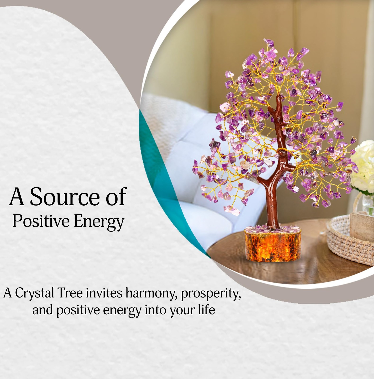 Amethyst Tree – Crystal Tree – Feng Shui Crystals Decor – Purple Decor – Spir…