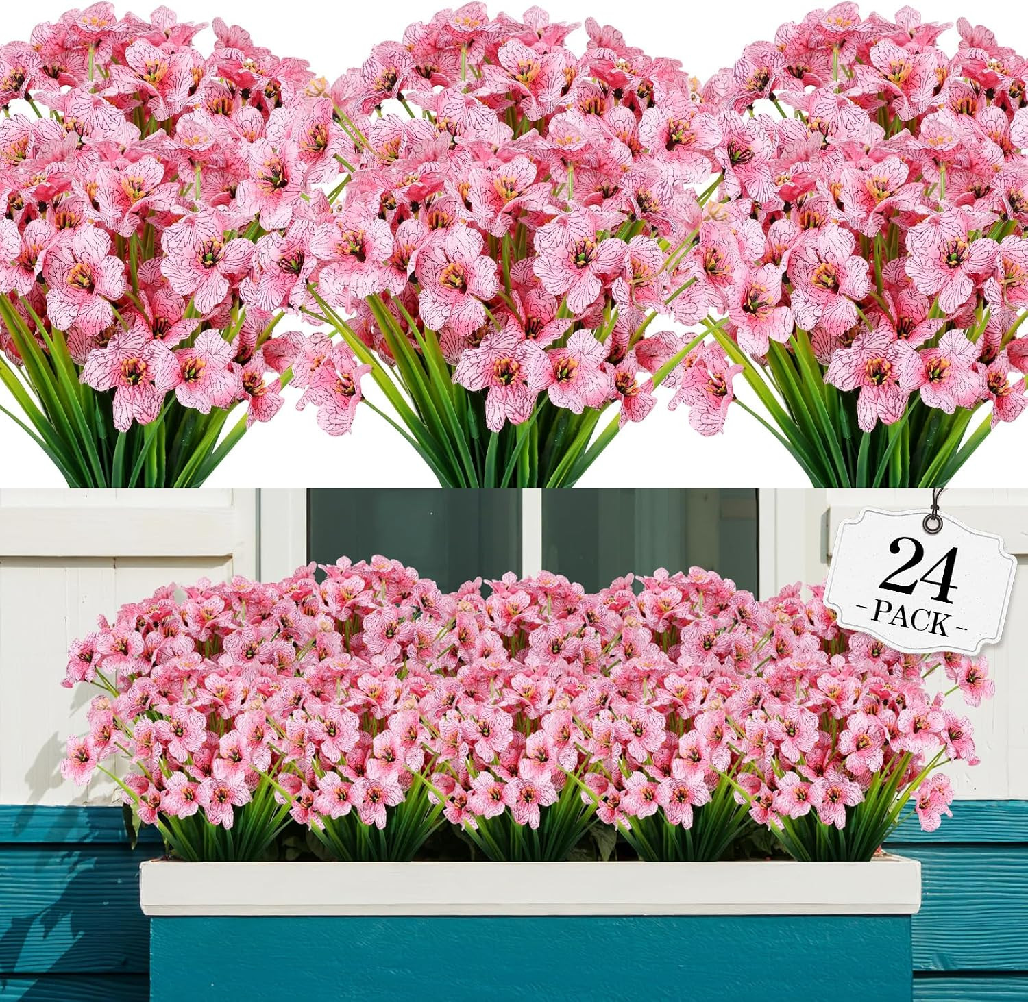 16 Bundles Artificial Fall Flowers Outdoor Indoor Decoration,No Fade Autumn Fake