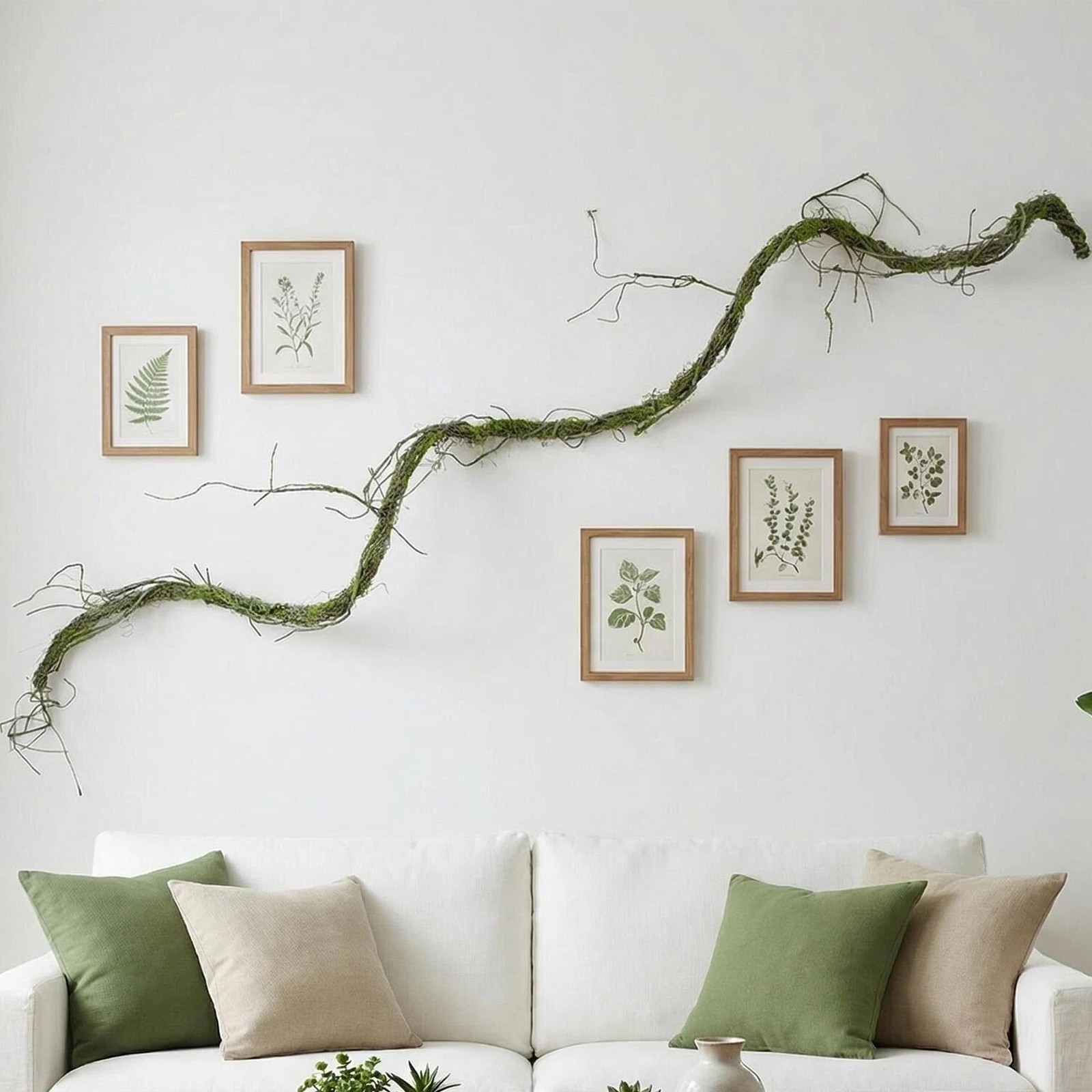 120 inch bendable artificial Dragon Whisker MossVine Green Hanging fake Plant…