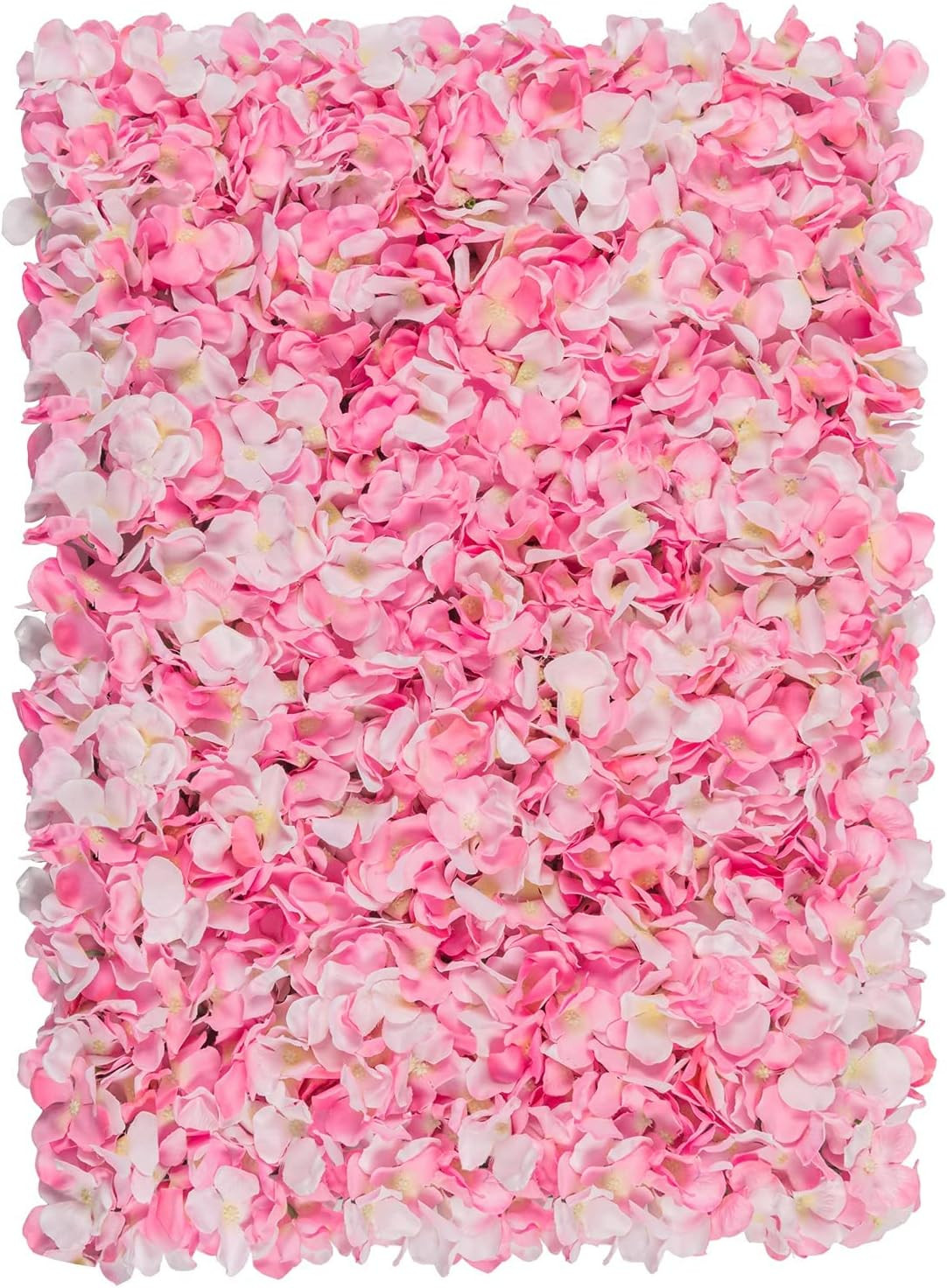 Pink 3D Silk Flower Wall Panel Set – 4Pcs Hydrangea Rose Backdrop Decor