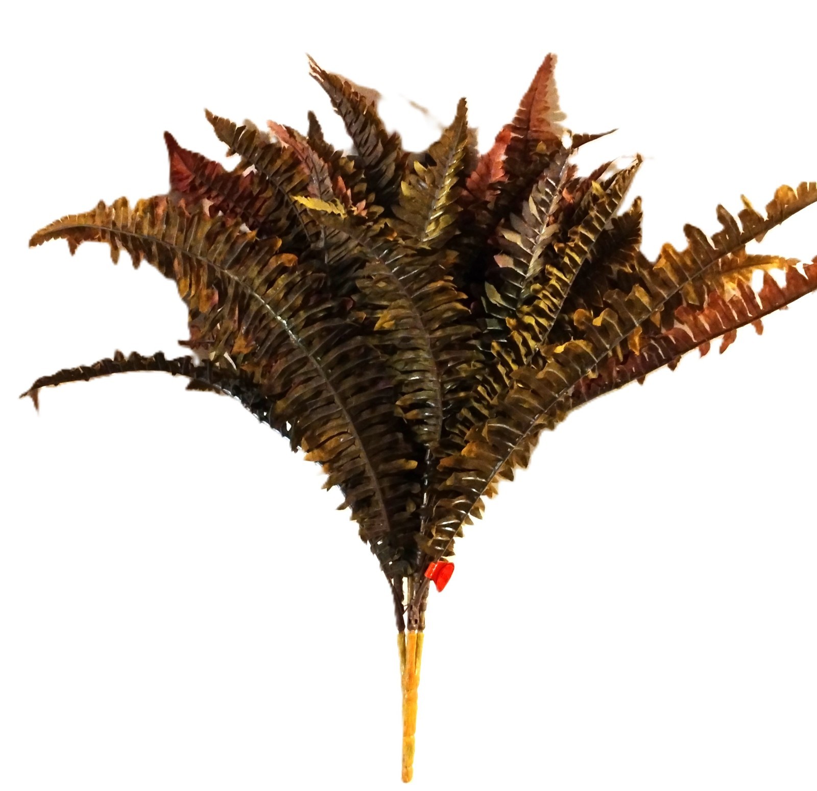 NWT Artificial Boston Fern Bush – 47 Olive & Tan Fronds – 23.50″ Tall