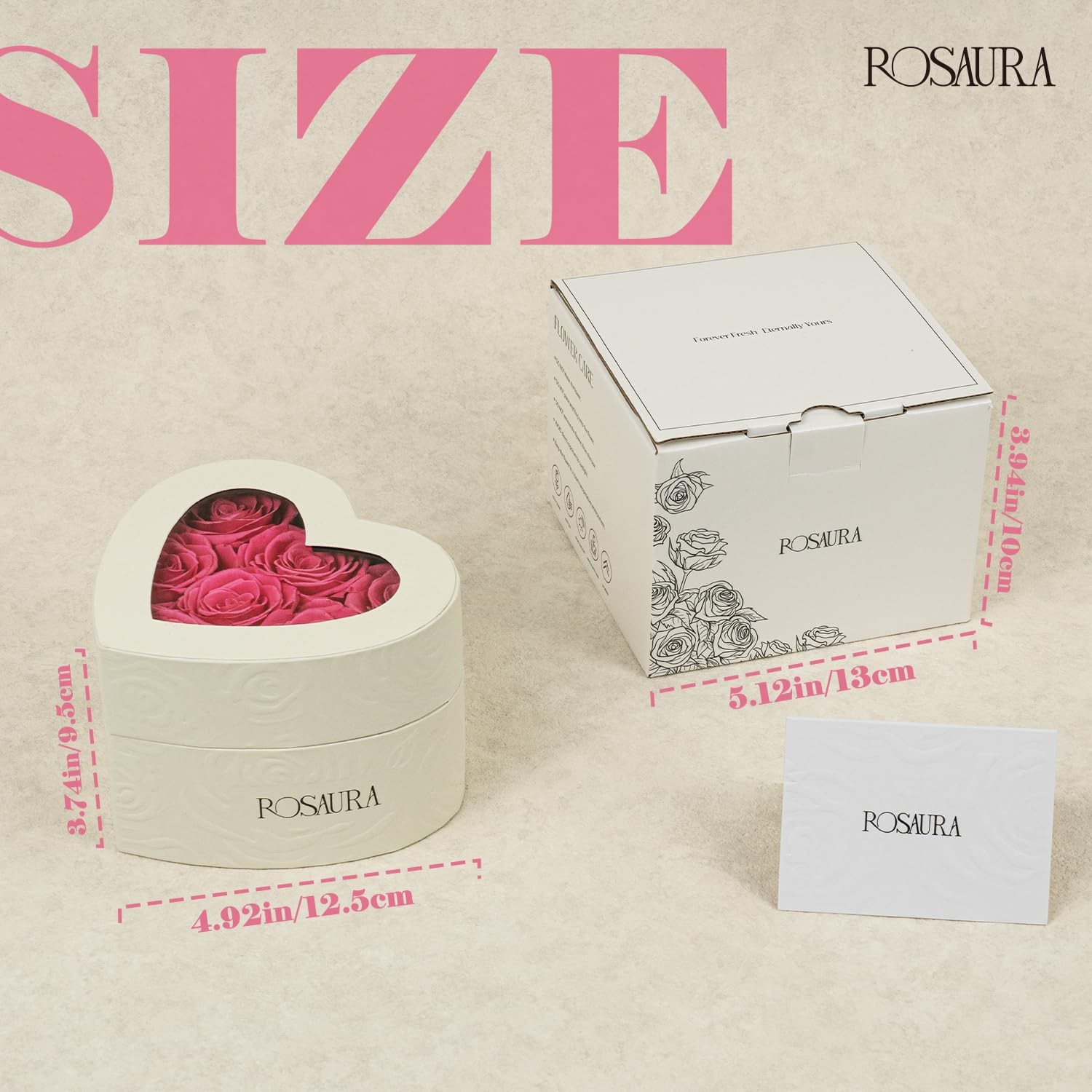Rosaura Heart-Shaped Preserved Roses Gift Box – Real Forever Flowers for Chri…