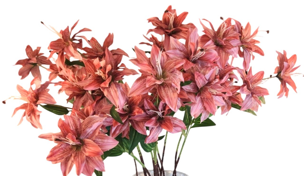 Luxury Artificial Tiger Lily Stem 34 Inch | Designer Artificial Silk Floral | Bl