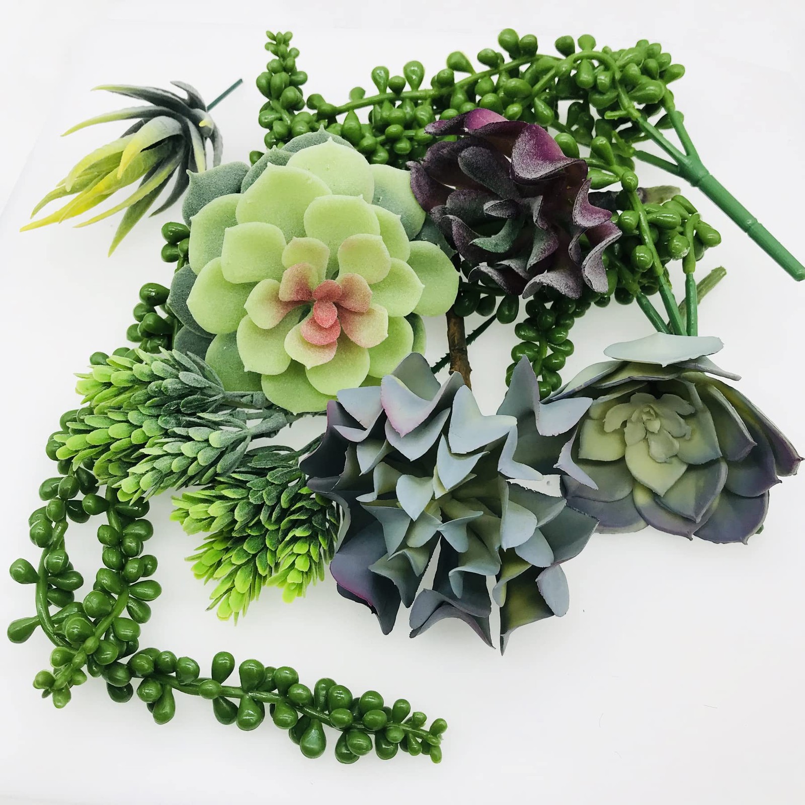 Artificial Succulents, 20 Pack Realistic Faux Succulents Mixed Colors Fake Su…