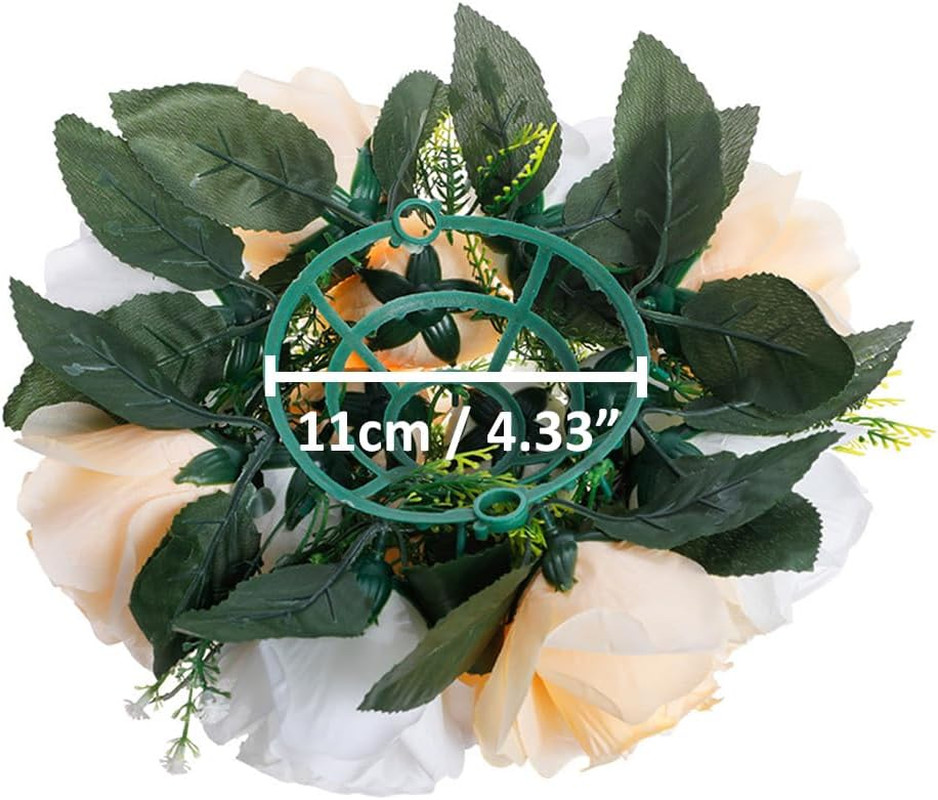 Champagne & White 10Pcs Artificial Flower Ball Bouquet for Weddings & Decor