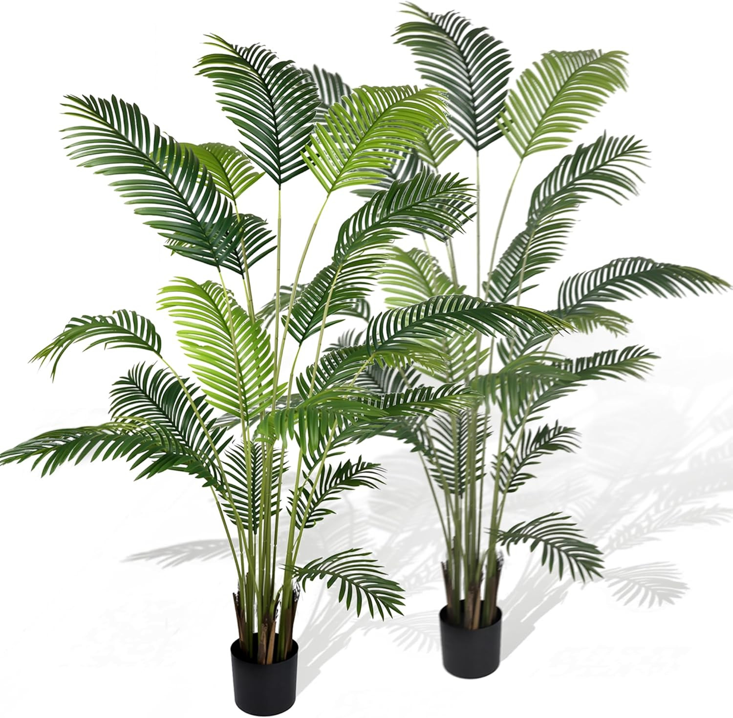 7Ft Areca Palm Tree 2-Pack – Lifelike Faux Silk Indoor/Outdoor Decor