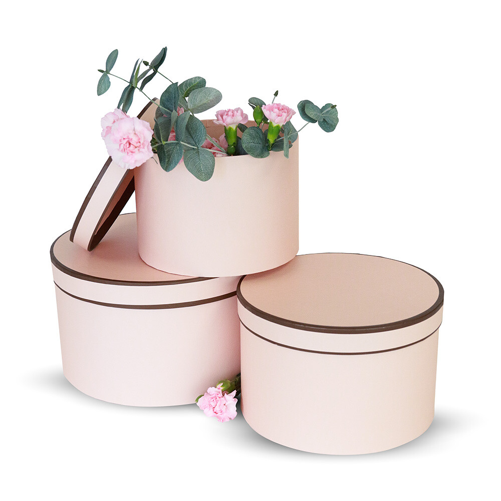Surprise Round Flower Gift Box – Set of 3, for Luxury Flower Arrangements | W738