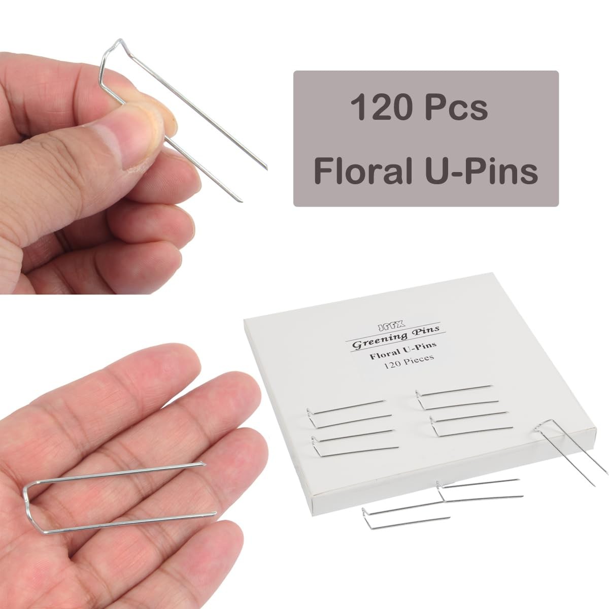 1.8 Inch U Shaped Floral Greening Pins Straw Wreaths Craft Projects 120 PCS