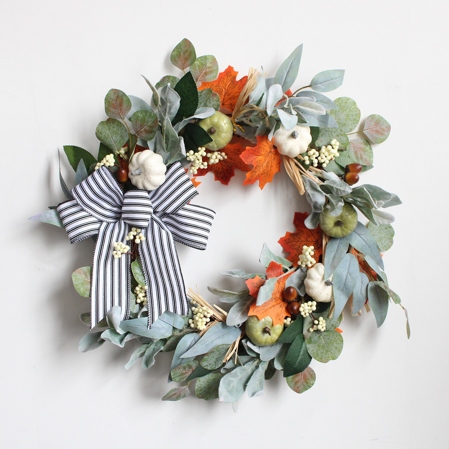 20 Inch Fall Front Door Wreath, Festival Wreath for Home Decor