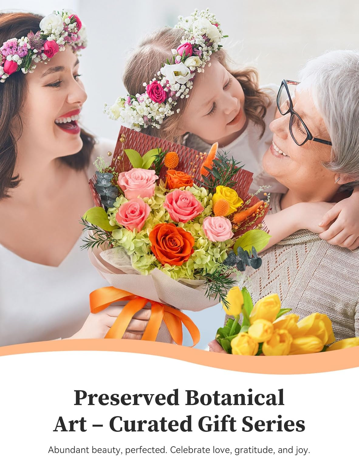 Forever Flowers Gifts for Mom, Mothers Day Preserved Flowers Bouquet Birthday Gi
