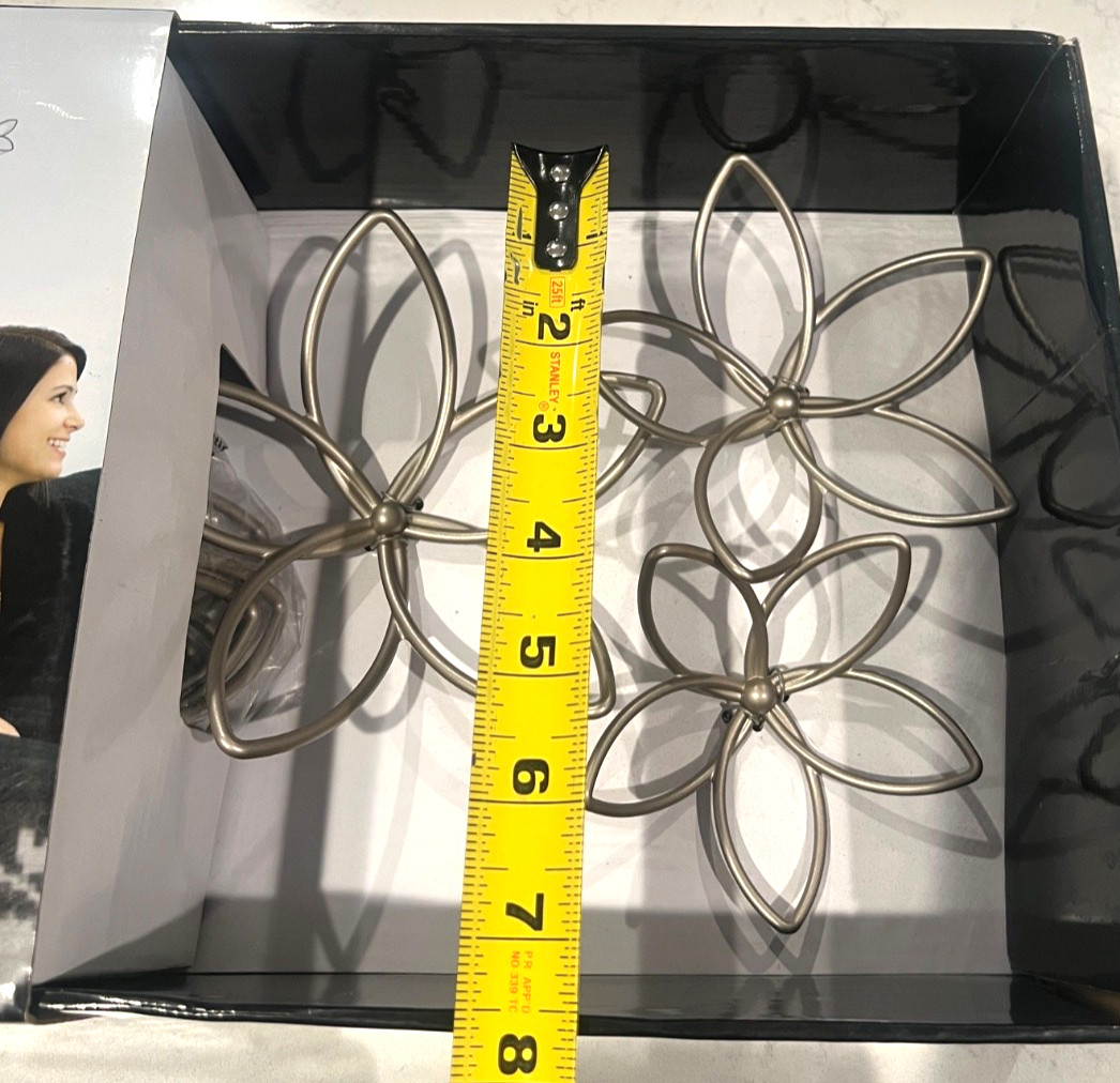 Umbra Loft Florette 3D Flower Hanging Wall Art Decor Nickel Tone Set Of 21