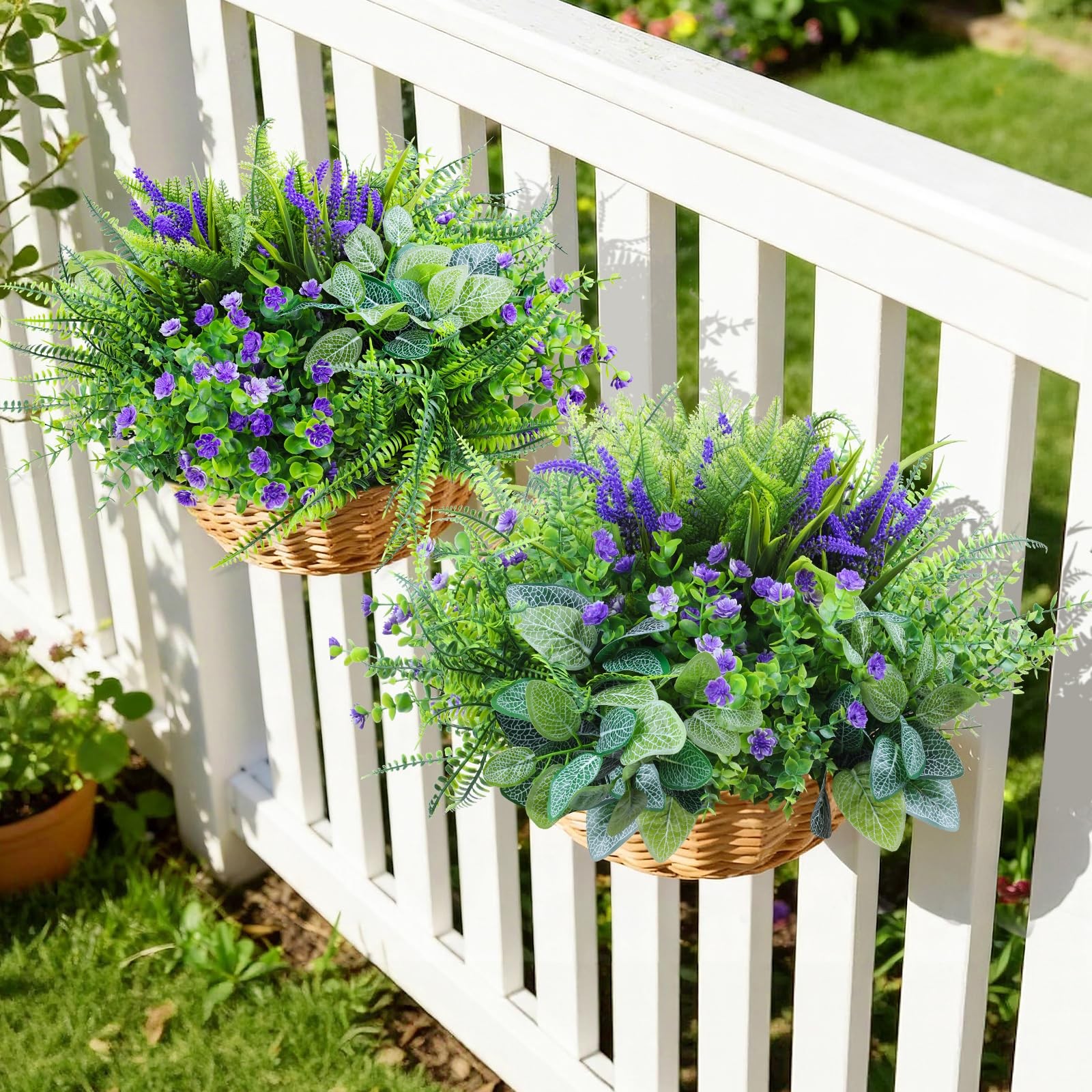 Best INQCMY Artificial Fake Plants Flowers for Outdoor 12 Bundles UV Resistant