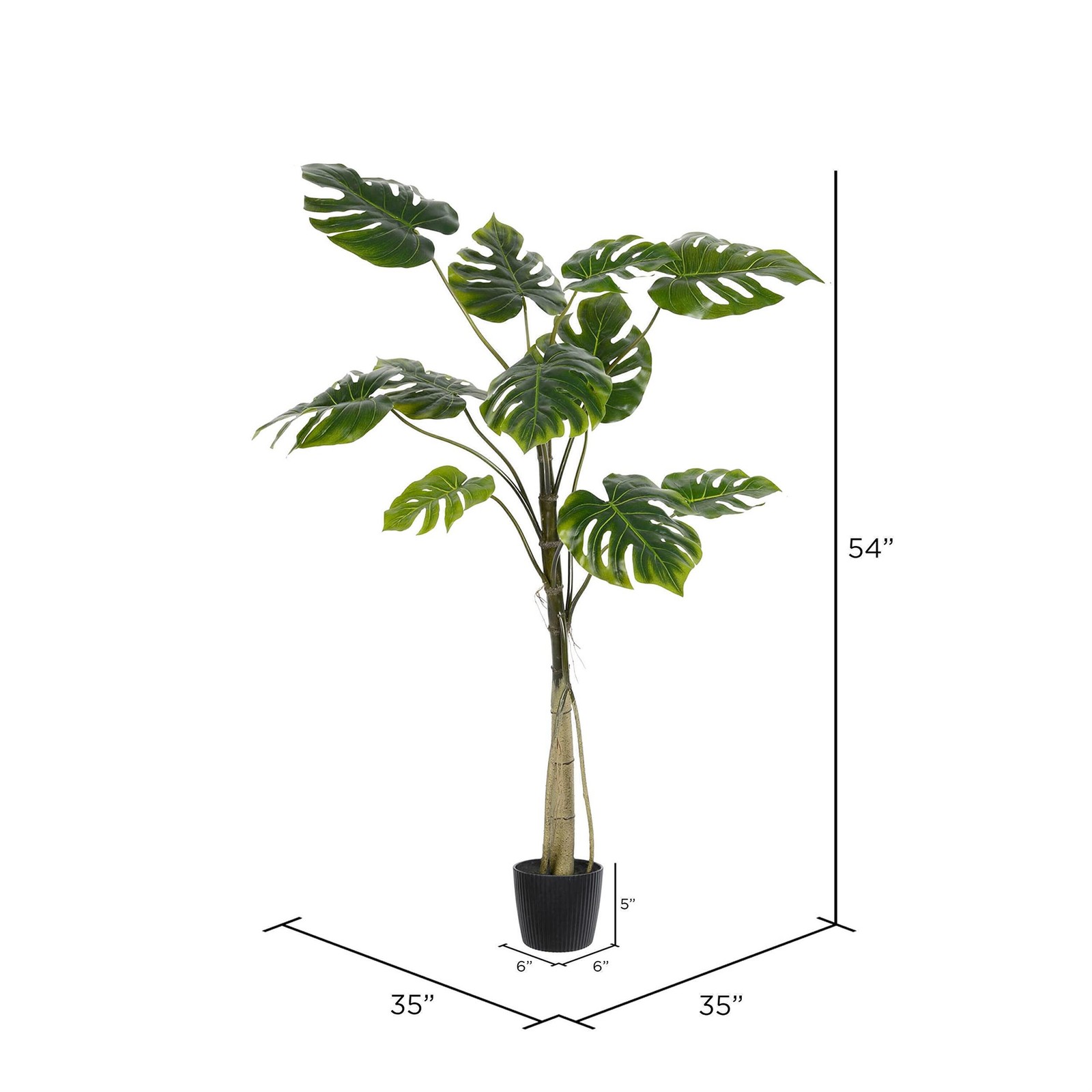 Vickerman 54″ Artificial Potted Grand Split Philodendron Tree