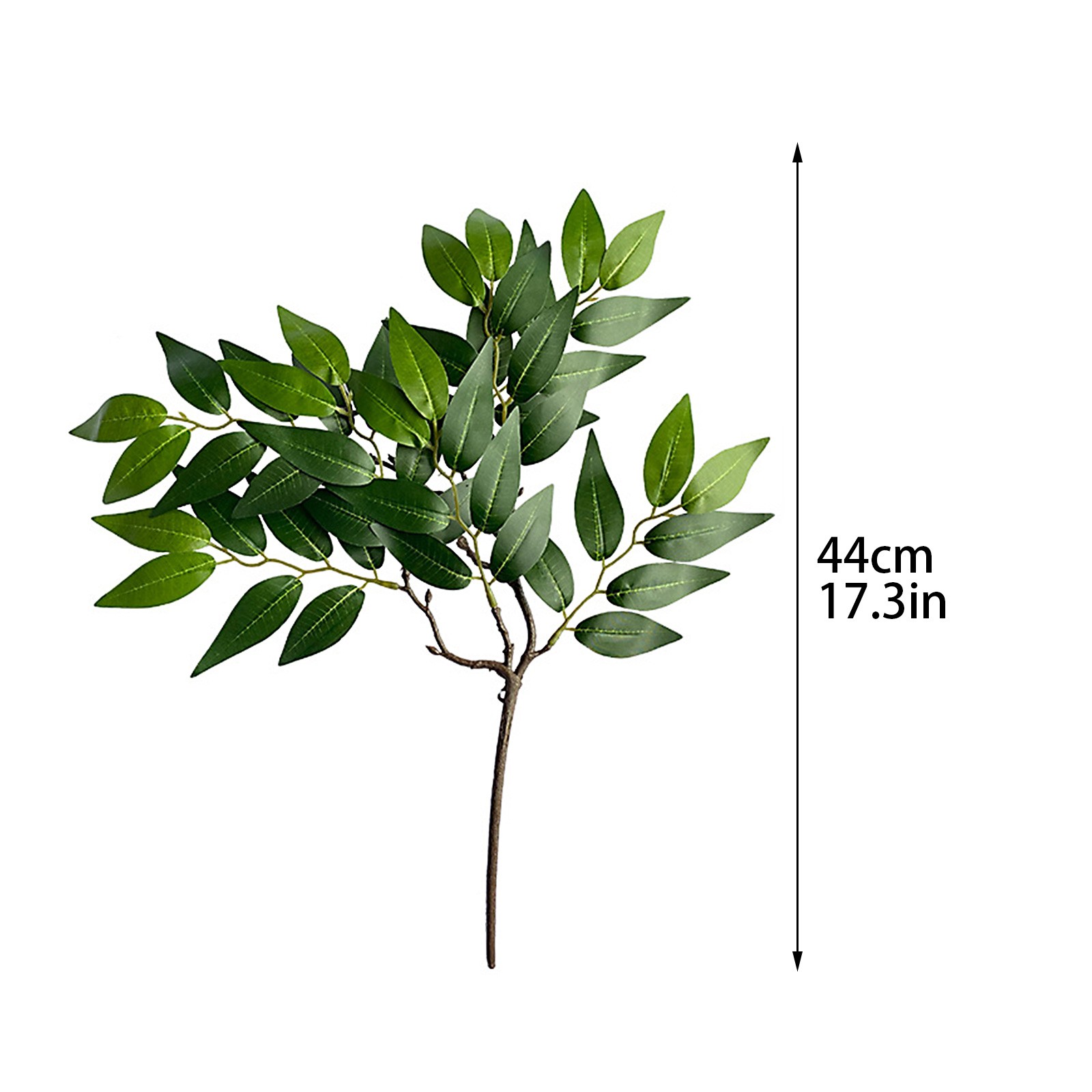 Single Artificial Bamboo Leaf Stem Green