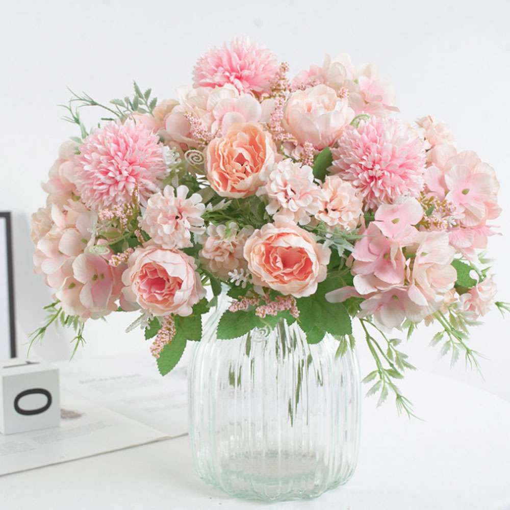 Silk Peony Artificial Fake Flowers Bunch Bouquet Home Wedding Party DIY Decor
