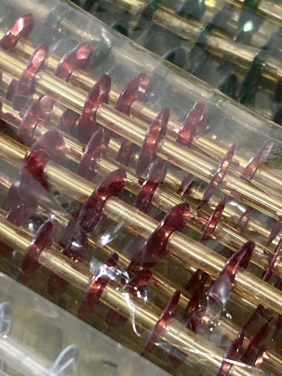 Lot of 7 Sequin Picks Lillian Vernon Red Gold Floral Arrangement Stem 20” NEW