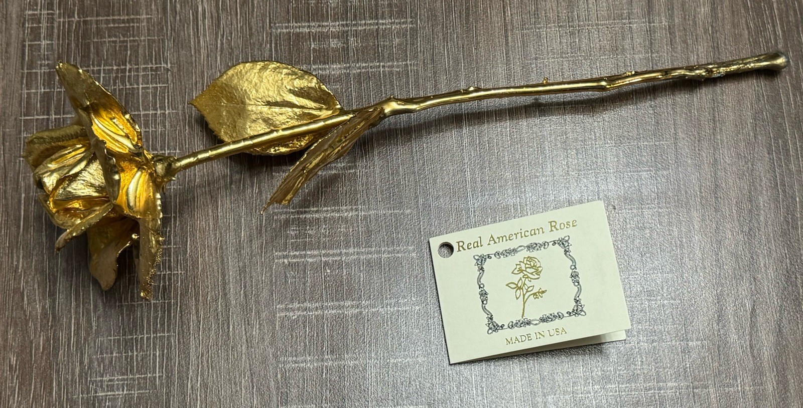 24k Rose Co Gold Dipped Rose Semi Open Bud In Box